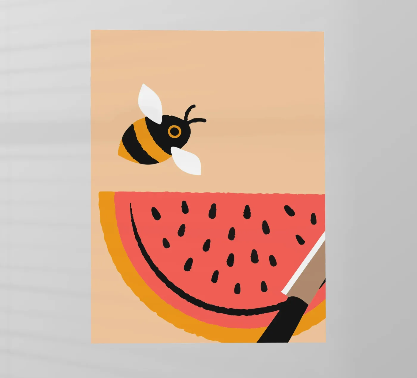 Watermelon and Bees Backlit Folie von TRENDY POSTER SHOP
