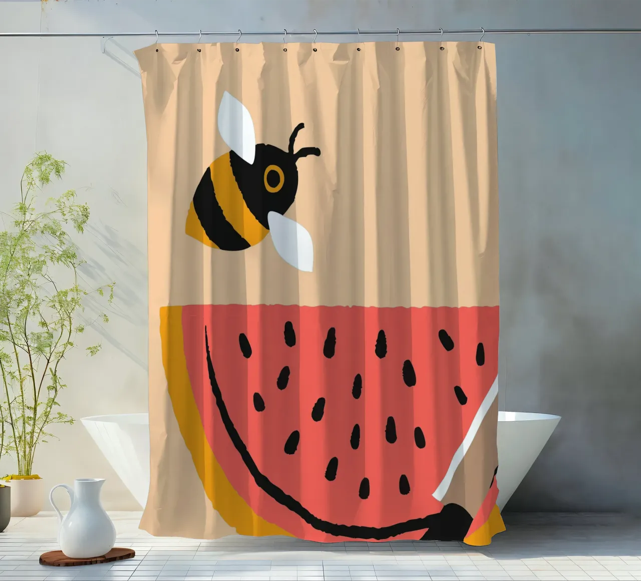 Anguria e api tenda da doccia da TRENDY POSTER SHOP