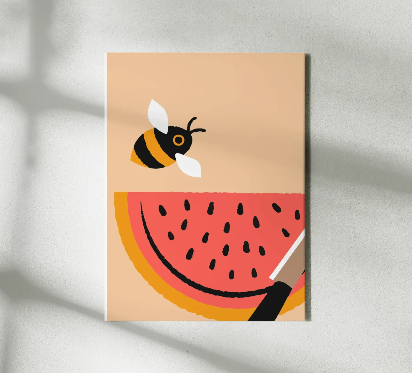 Watermelon and Bees Leinwand von TRENDY POSTER SHOP