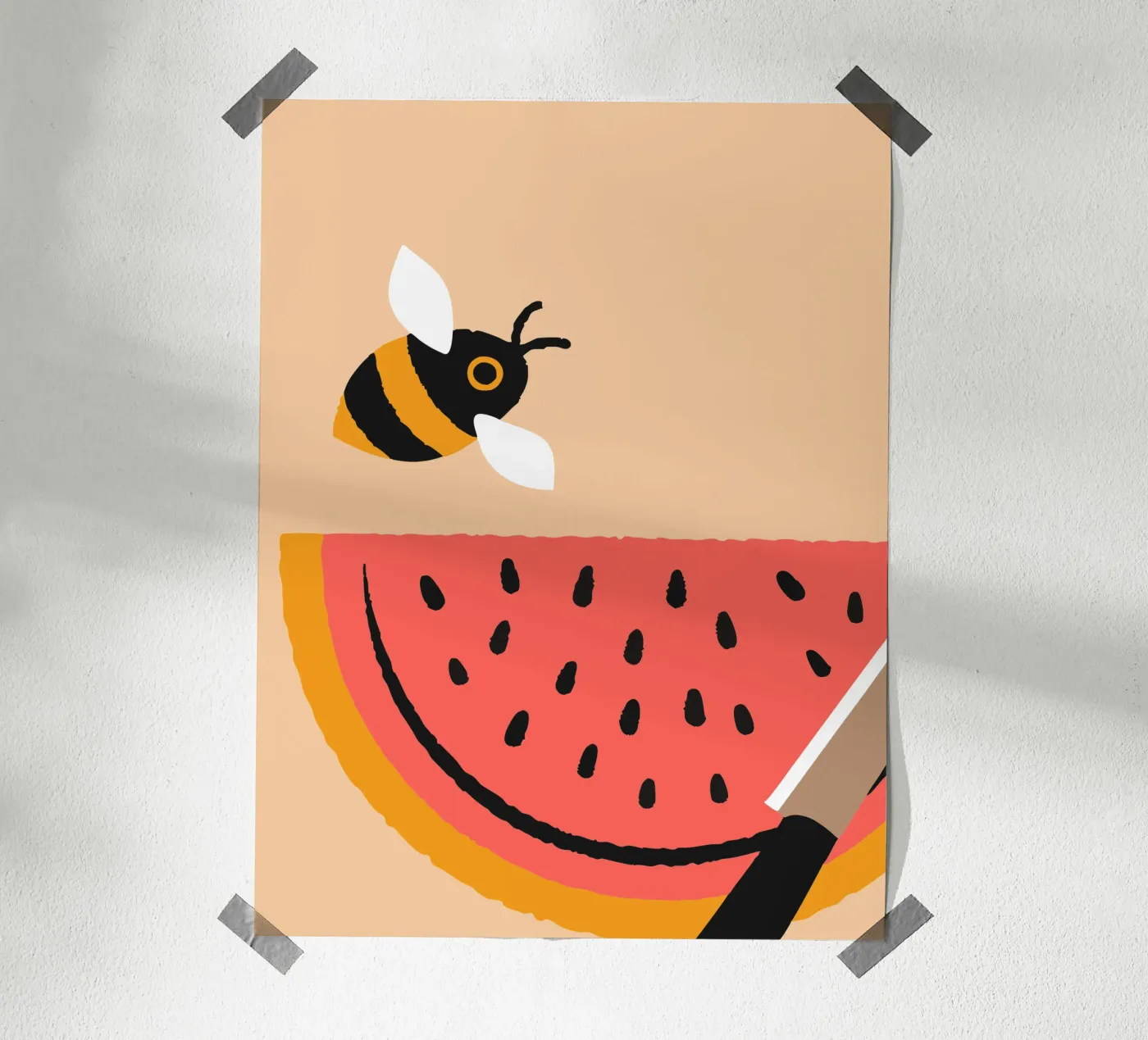 La pastèque et les abeilles poster de TRENDY POSTER SHOP