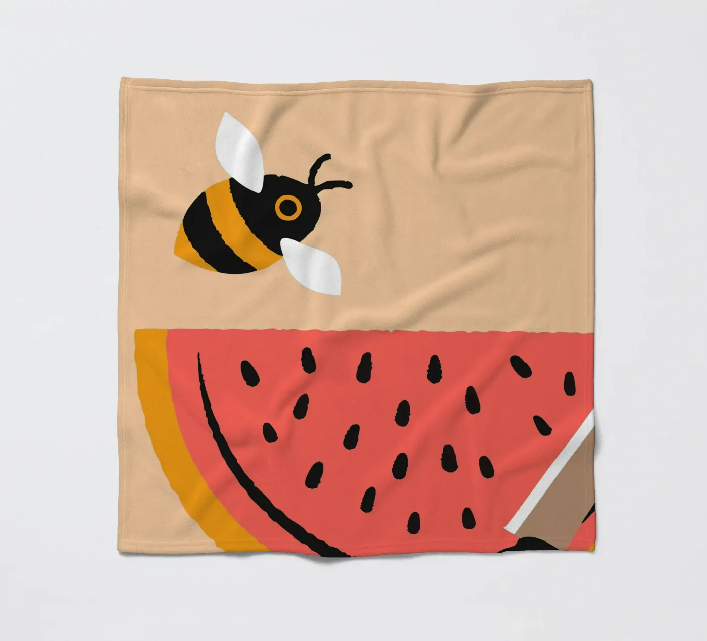 Wassermelone und Bienen Fleecedecke von TRENDY POSTER SHOP