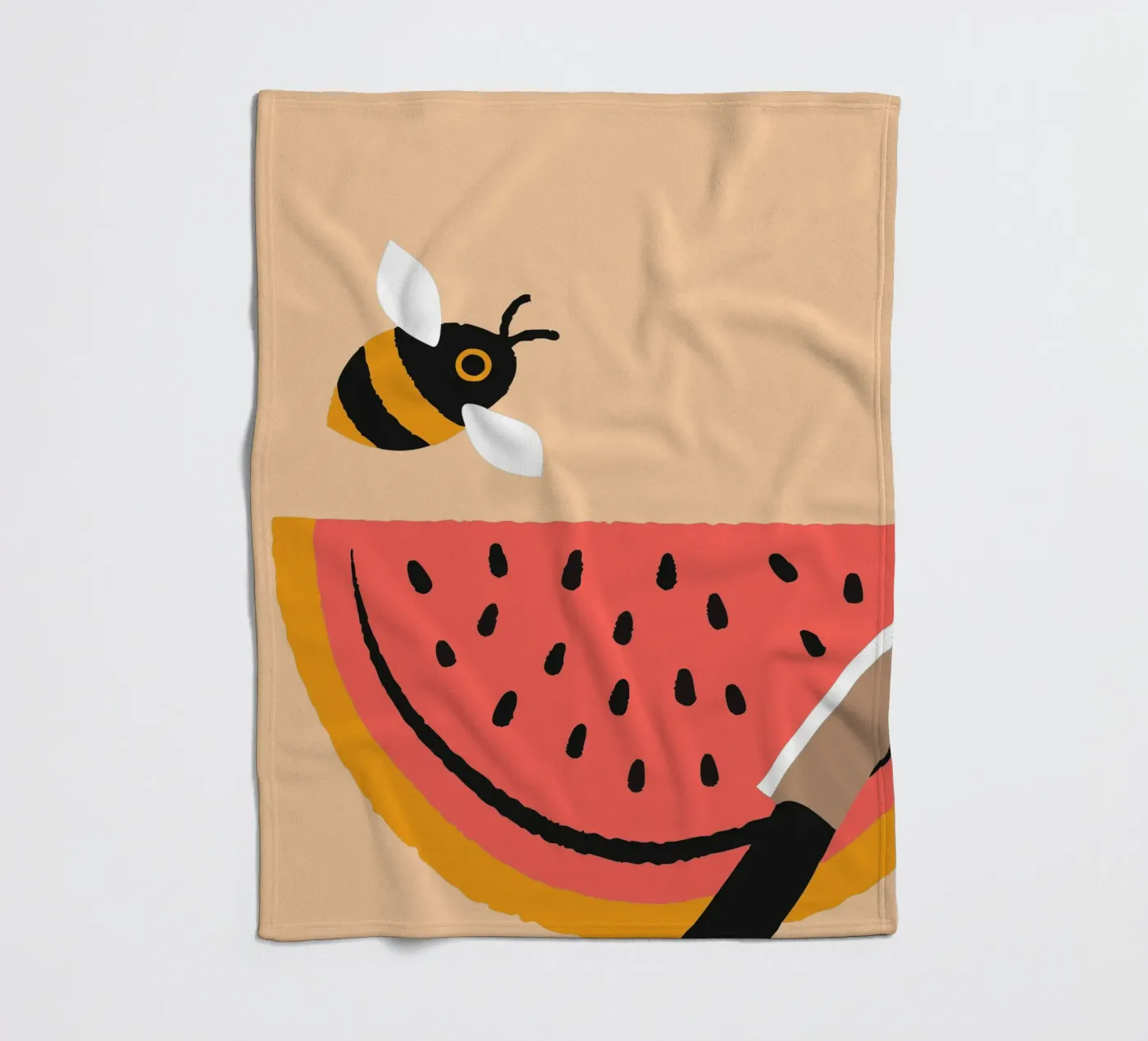 Wassermelone und Bienen Fleecedecke von TRENDY POSTER SHOP