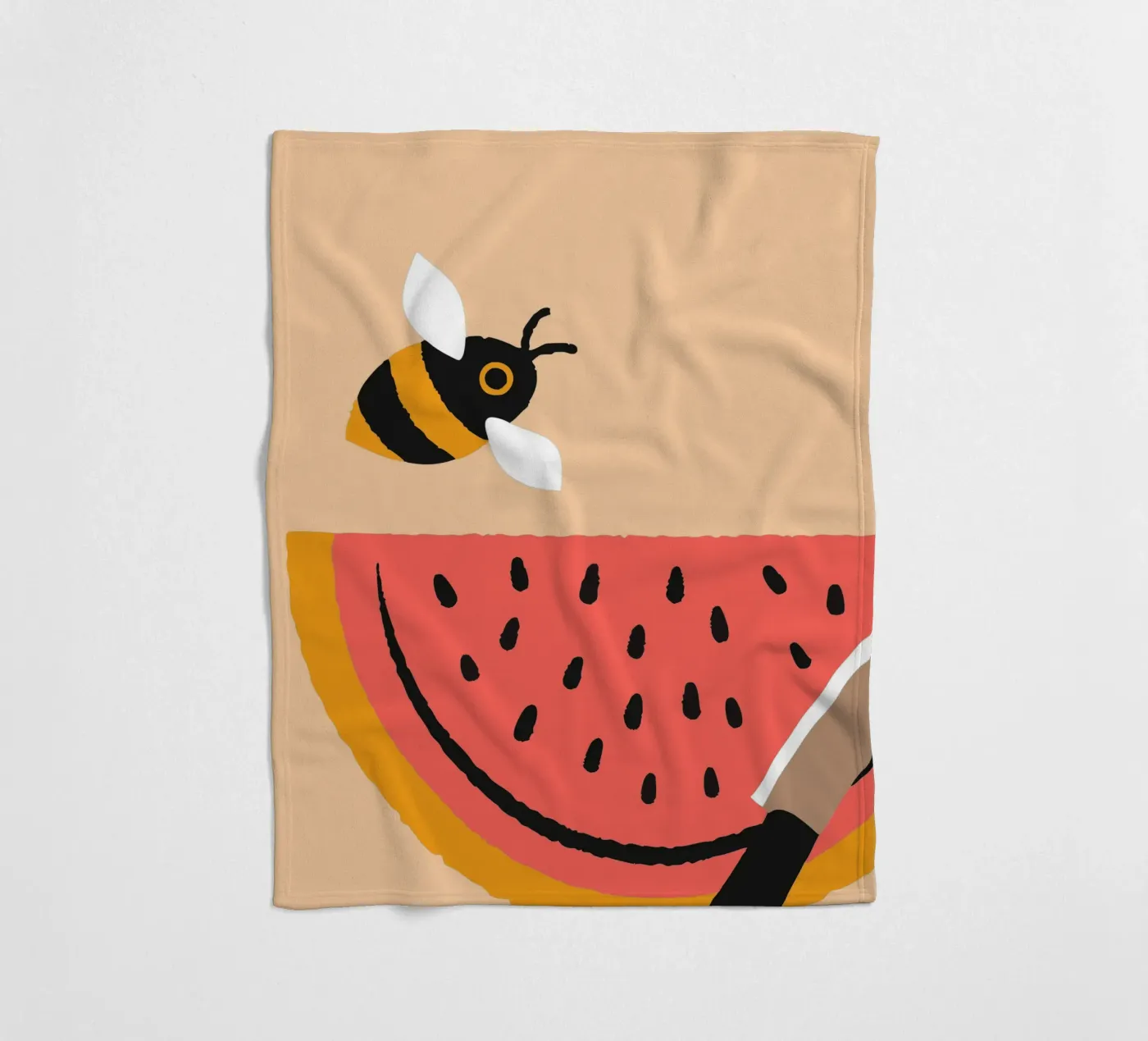 Wassermelone und Bienen Fleecedecke von TRENDY POSTER SHOP