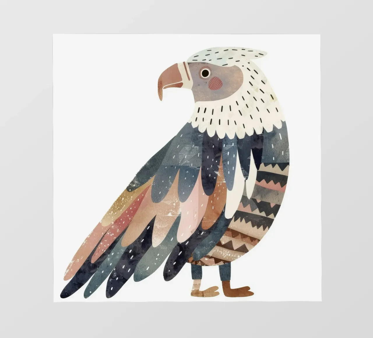 uccello splendidamente stilizzato ornato di piume geometriche pellicola backlit da DesignDoodle