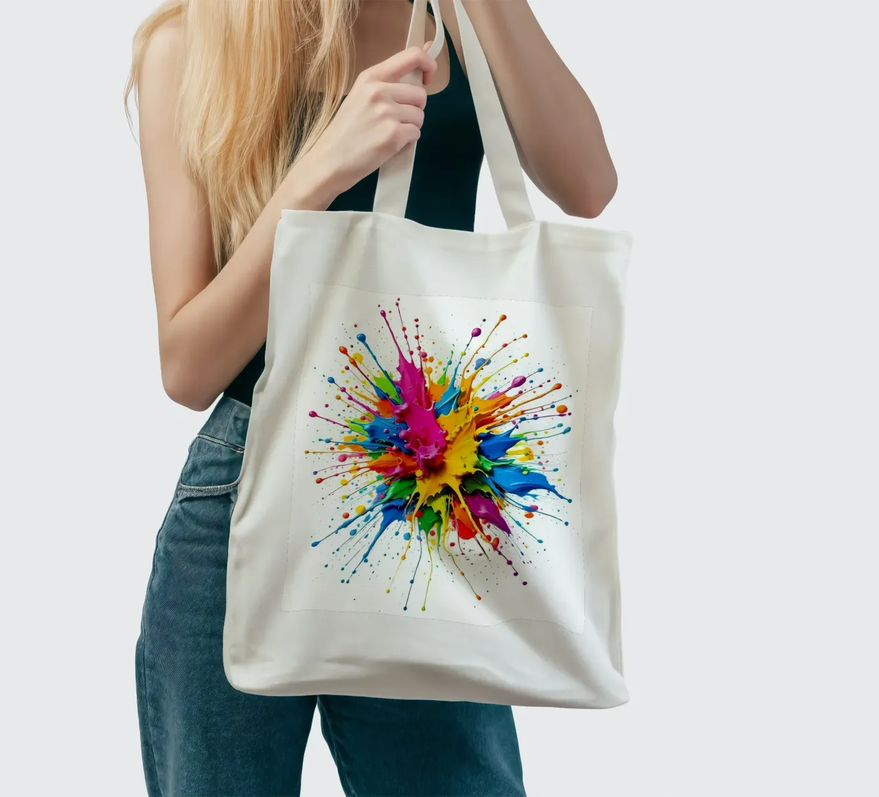 Colore blob_StyleB_1 borsa in juta da Farb- und Blütenzauber by LK