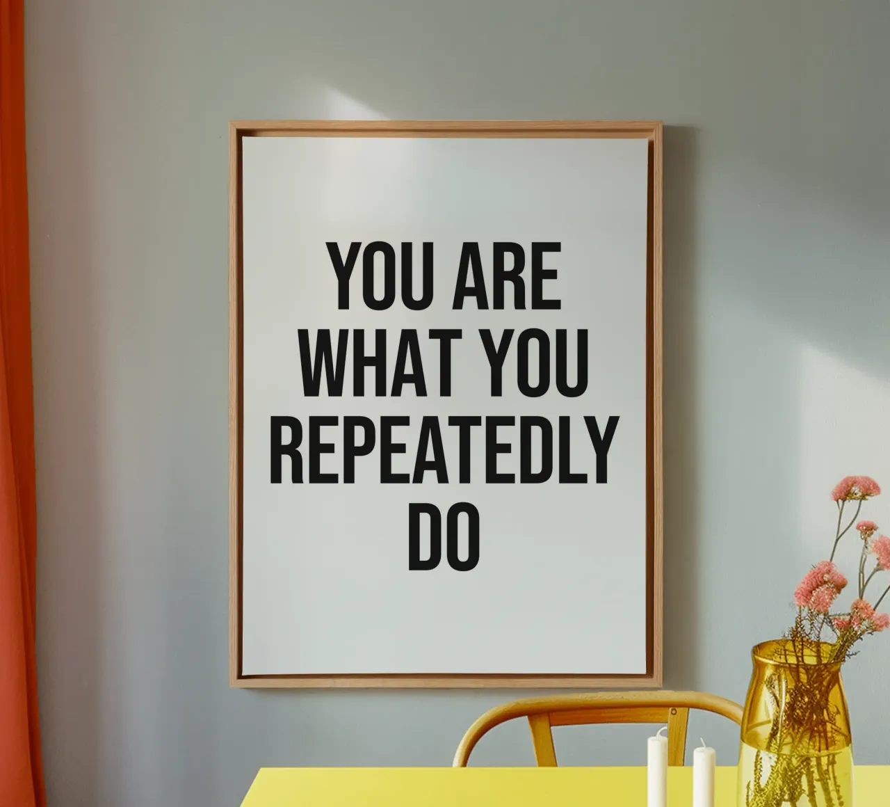 You Are What You Repeatedly Do Quote canvas by Paigaam Studio