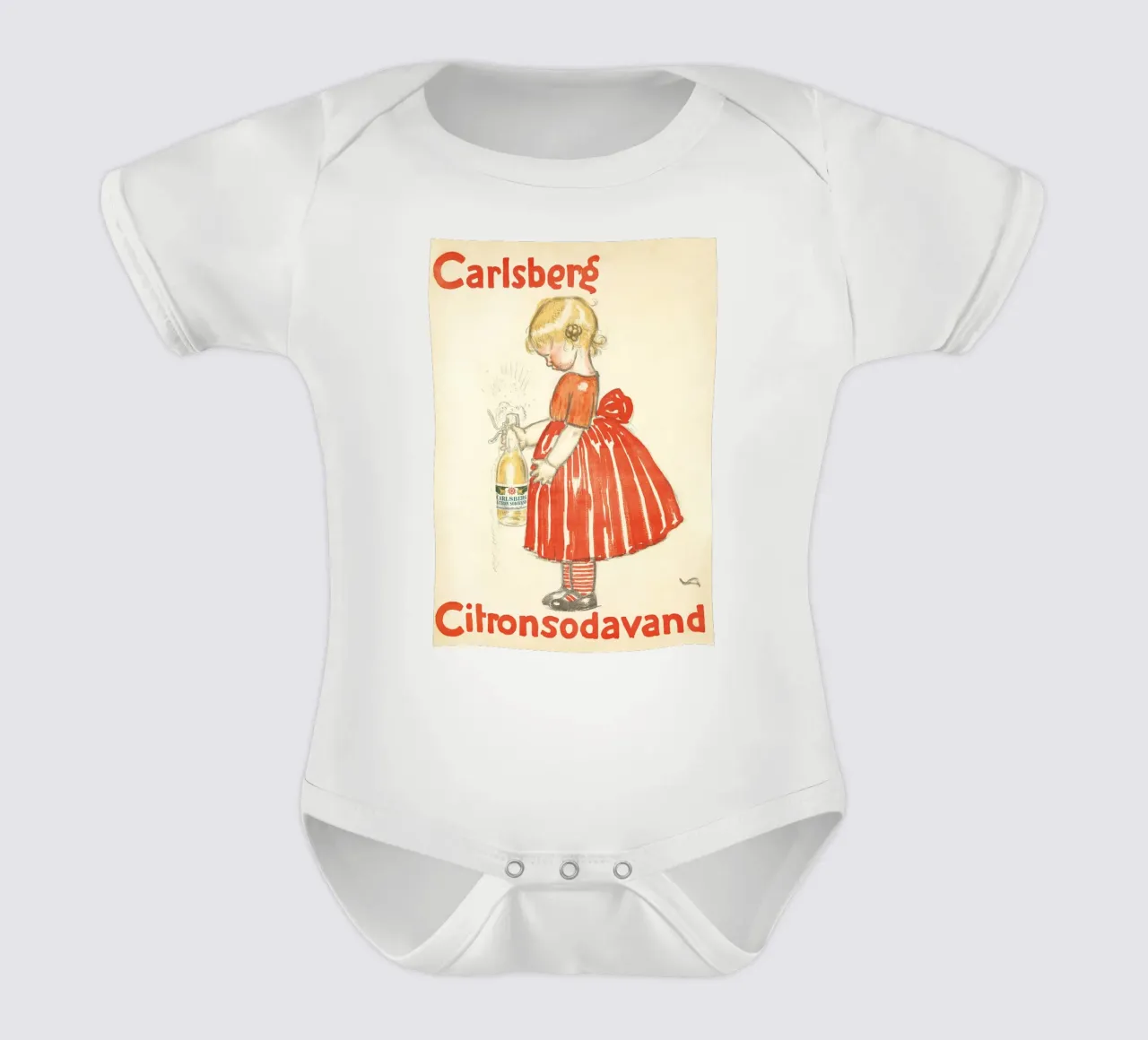 Eau gazeuse au citron Carlsberg body bébé de Alexandra Sutton