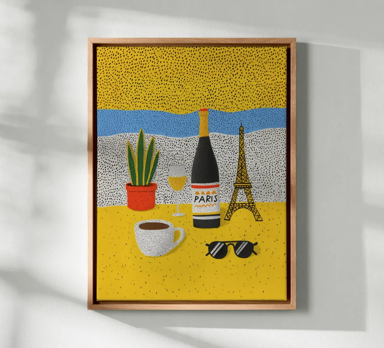 Paris, table of joy canvas with Floater frame by Carinaprint