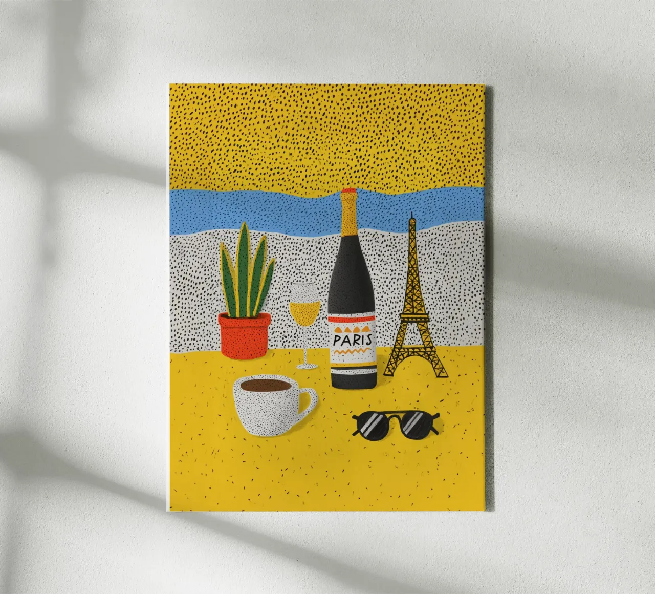 Paris, table of joy canvas with Floater frame by Carinaprint