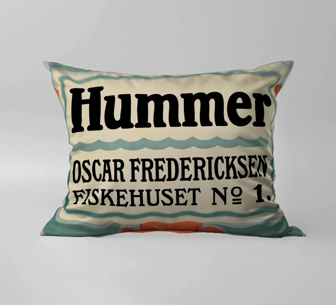Lobster decorative cushion by Alexandra Sutton