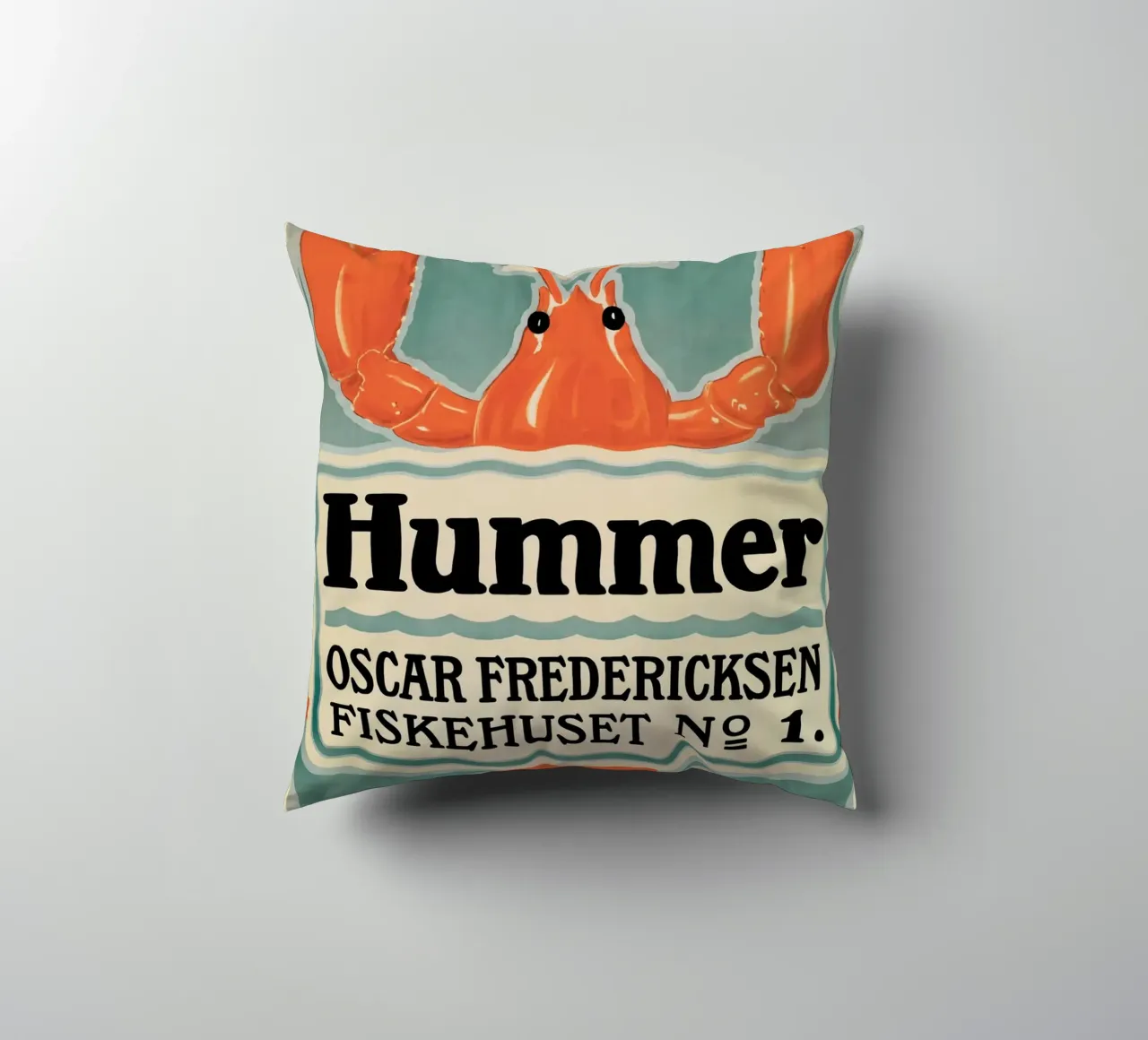 Lobster decorative cushion by Alexandra Sutton