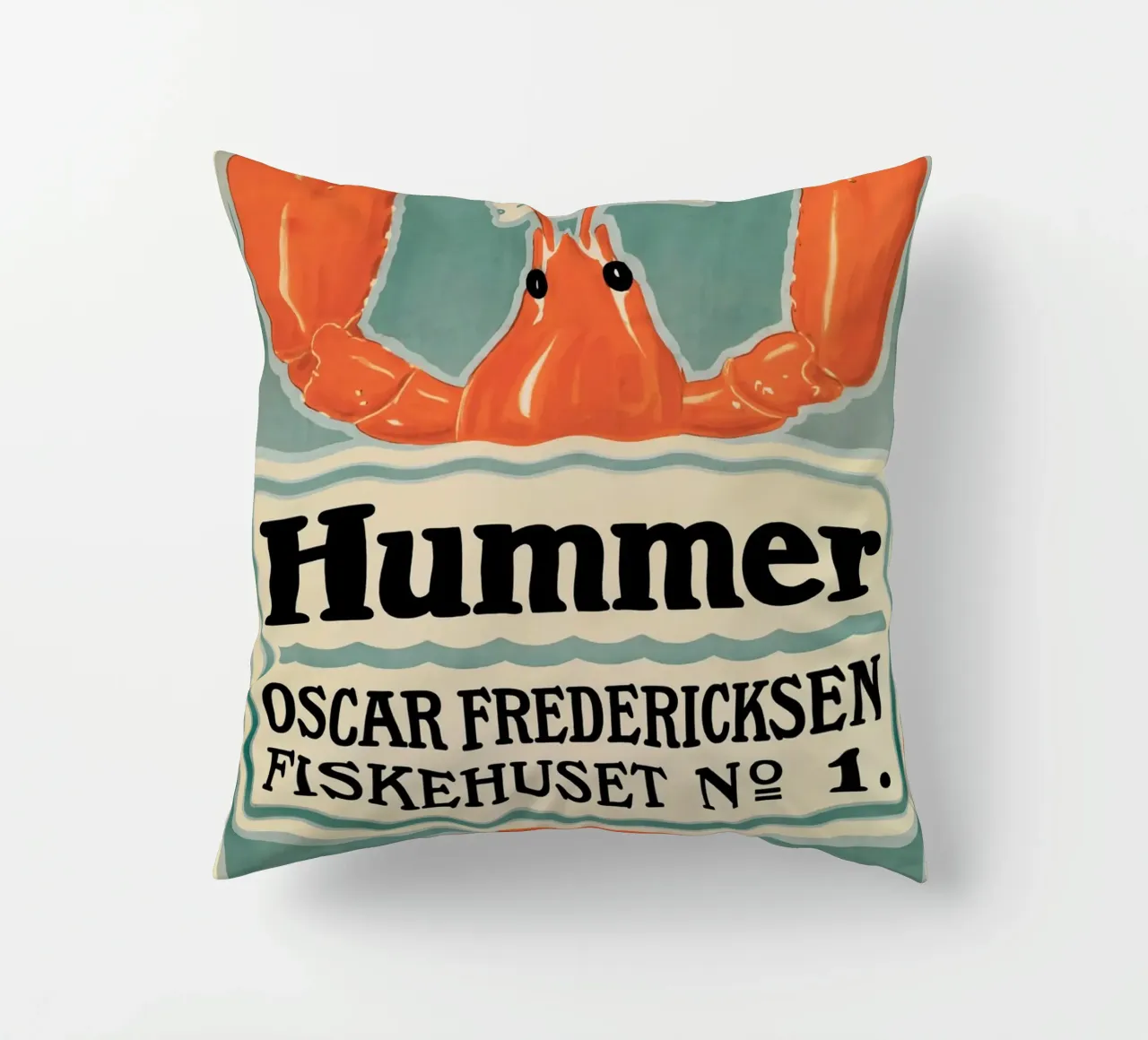 Lobster decorative cushion by Alexandra Sutton
