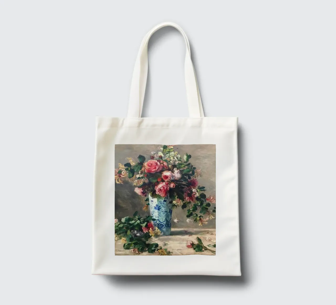 colorful flower vase claude monet table decoration tote bag by belong shop