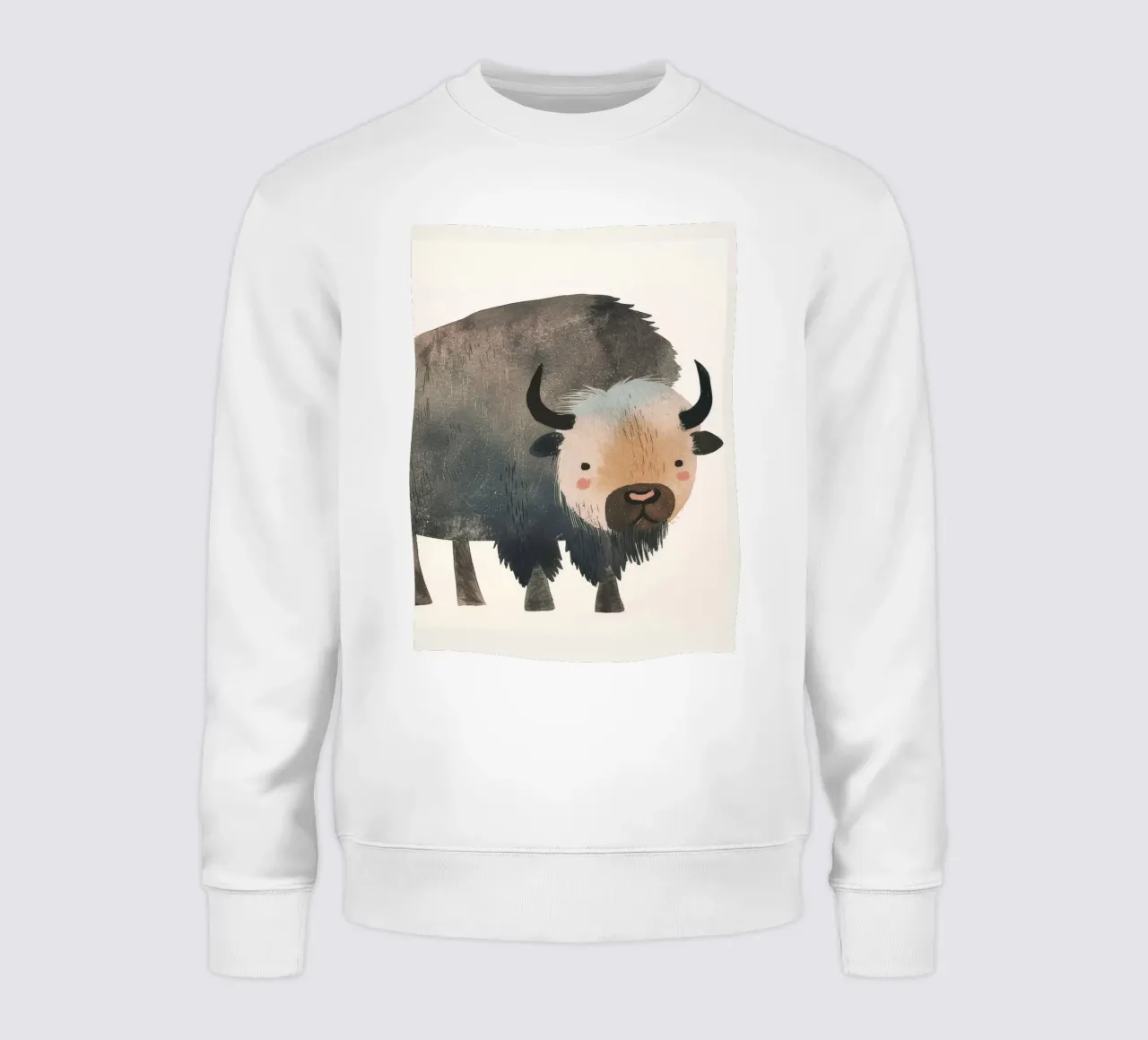 Représentation fantaisiste et douce d'un bison dans des tons chauds. sweat de DesignDoodle