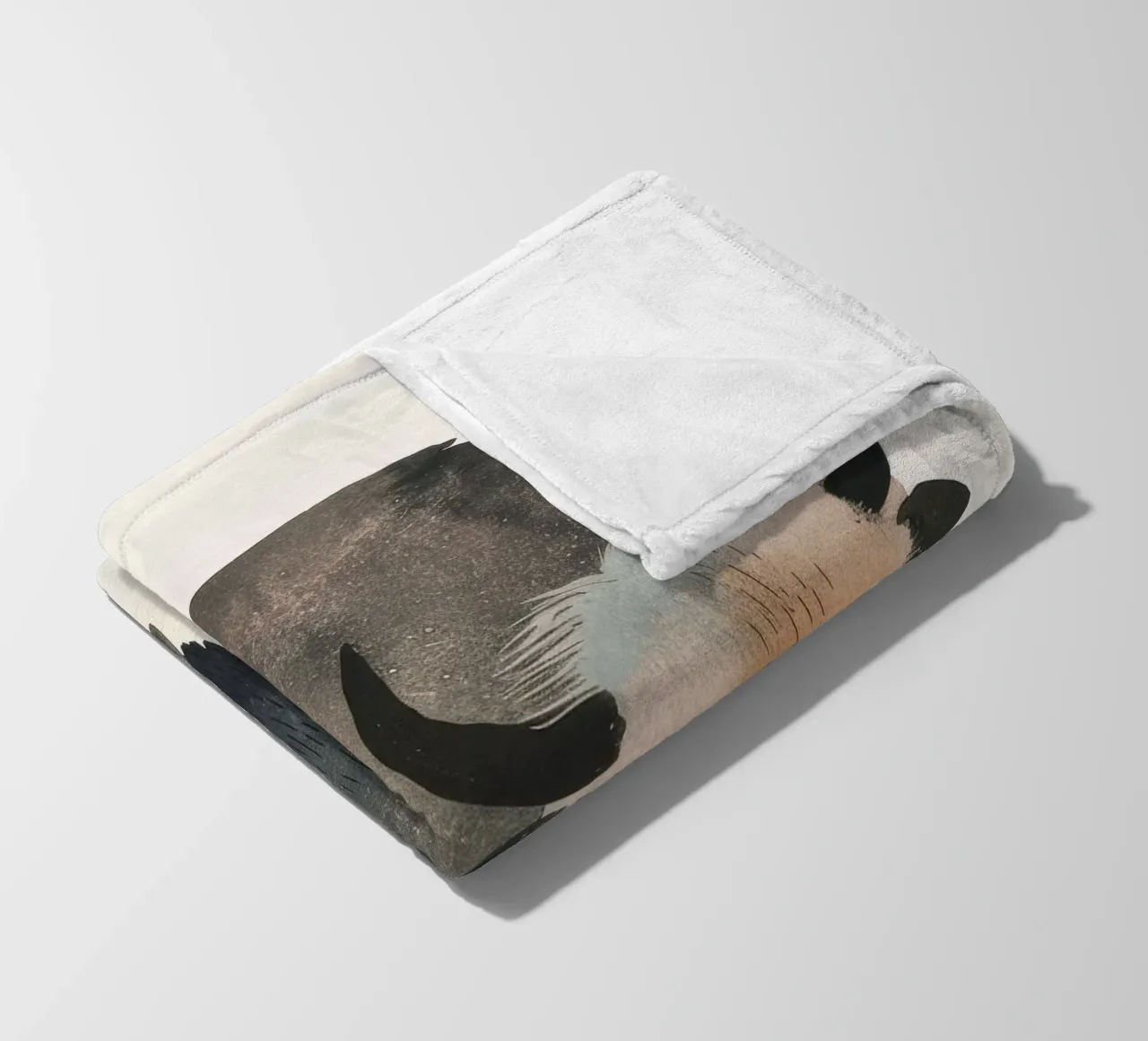 Représentation fantaisiste et douce d'un bison dans des tons chauds. plaid polaire de DesignDoodle
