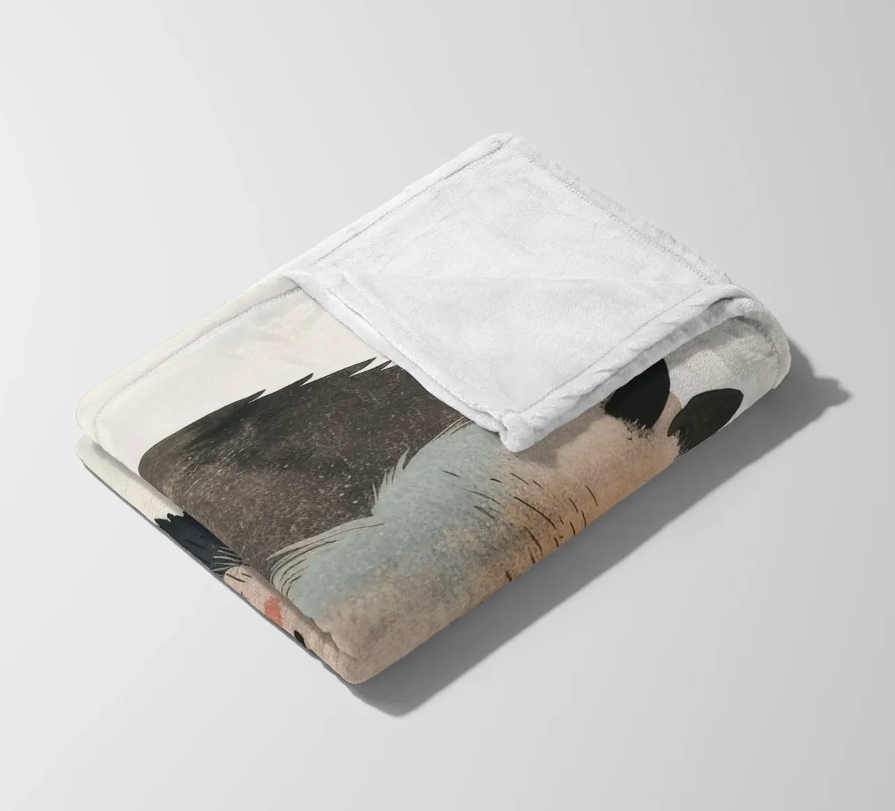 Représentation fantaisiste et douce d'un bison dans des tons chauds. plaid polaire de DesignDoodle