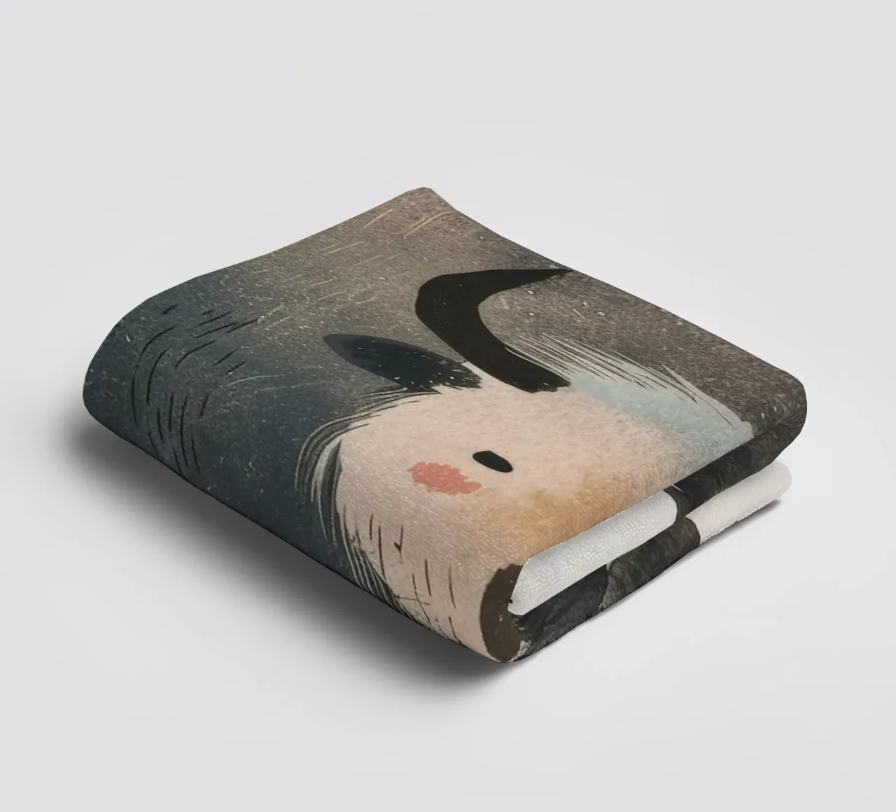 Représentation fantaisiste et douce d'un bison dans des tons chauds. serviette de bain de DesignDoodle