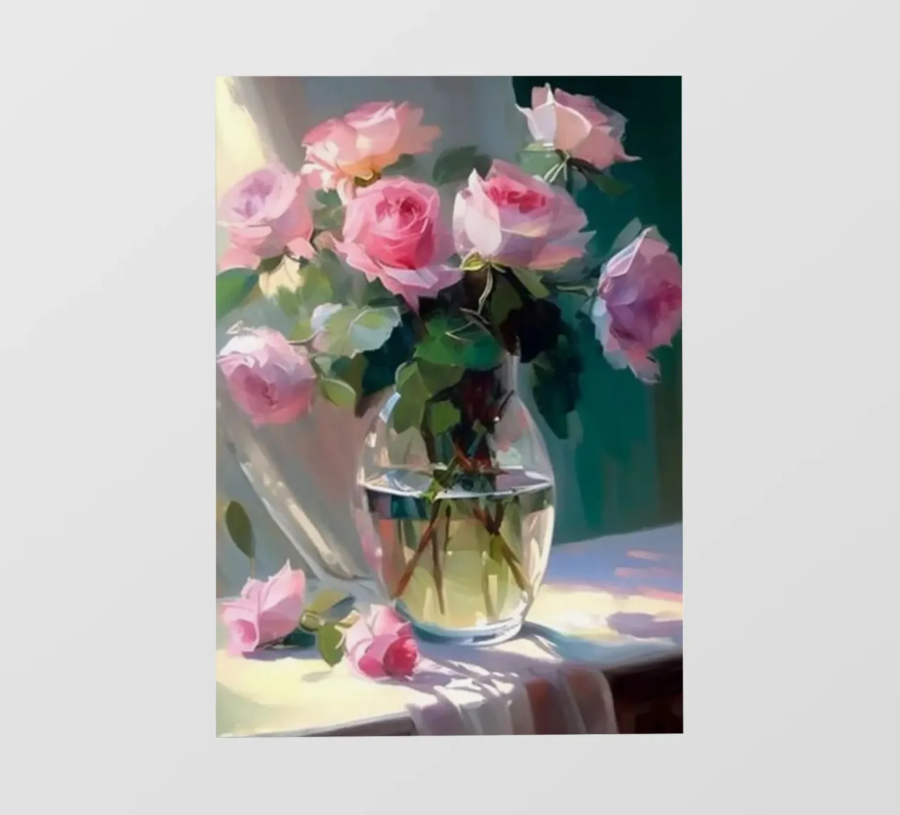 water flower vase table decoration claude monet backlit film by belong shop