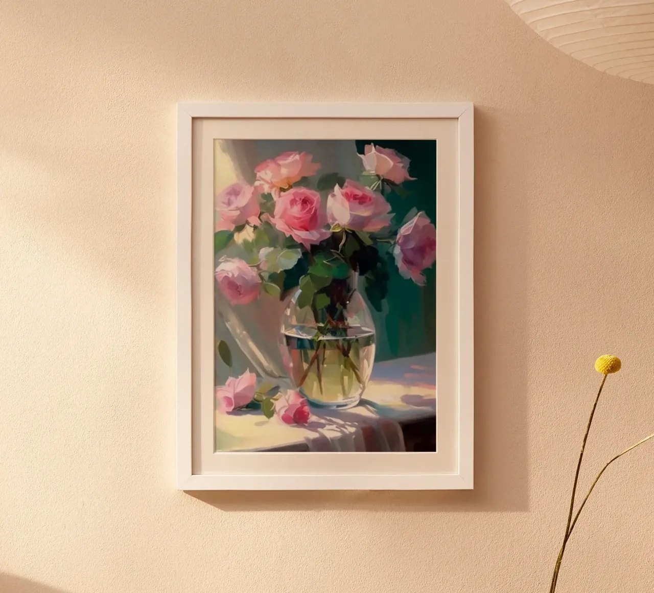 vaso di fiori d'acqua decorazione da tavolo claude monet poster con telaio in legno da belong shop