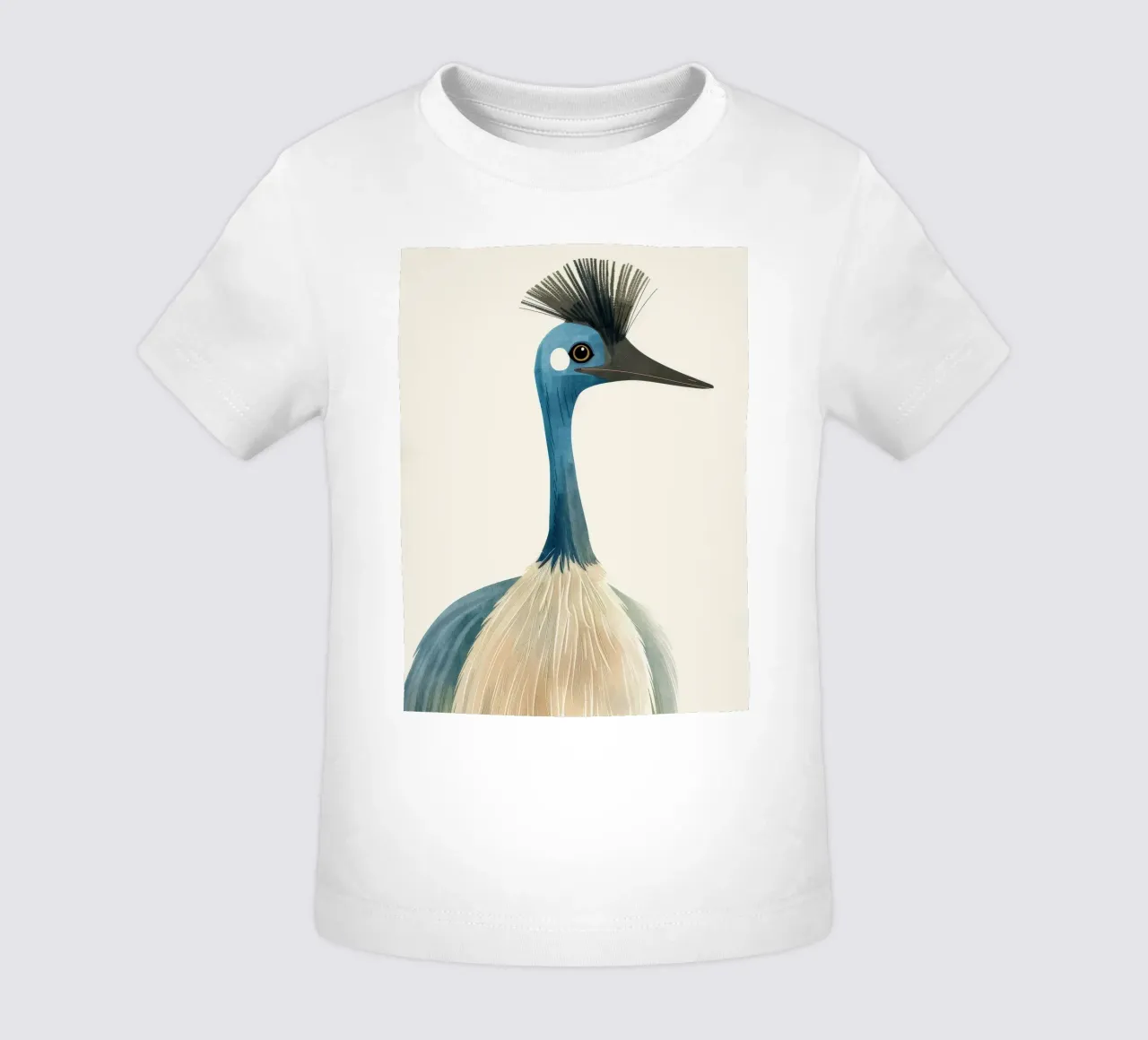 Uno splendido ed elegante uccello dal collo blu, disegnato con delicatezza. maglietta neonato da DesignDoodle