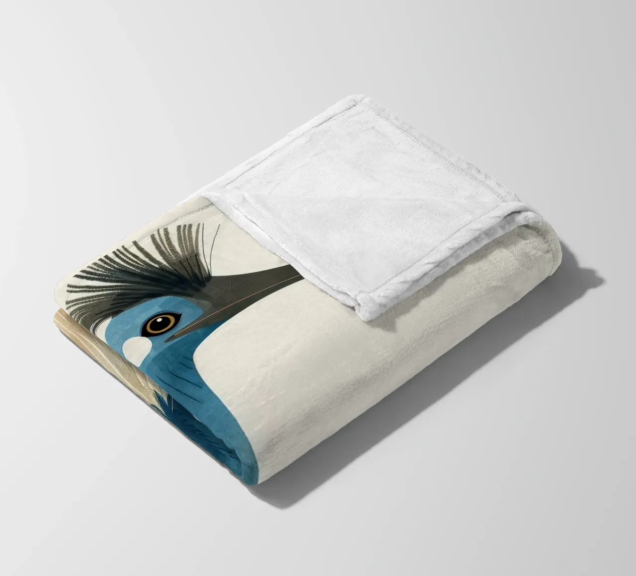 Uno splendido ed elegante uccello dal collo blu, disegnato con delicatezza. coperta in pile da DesignDoodle