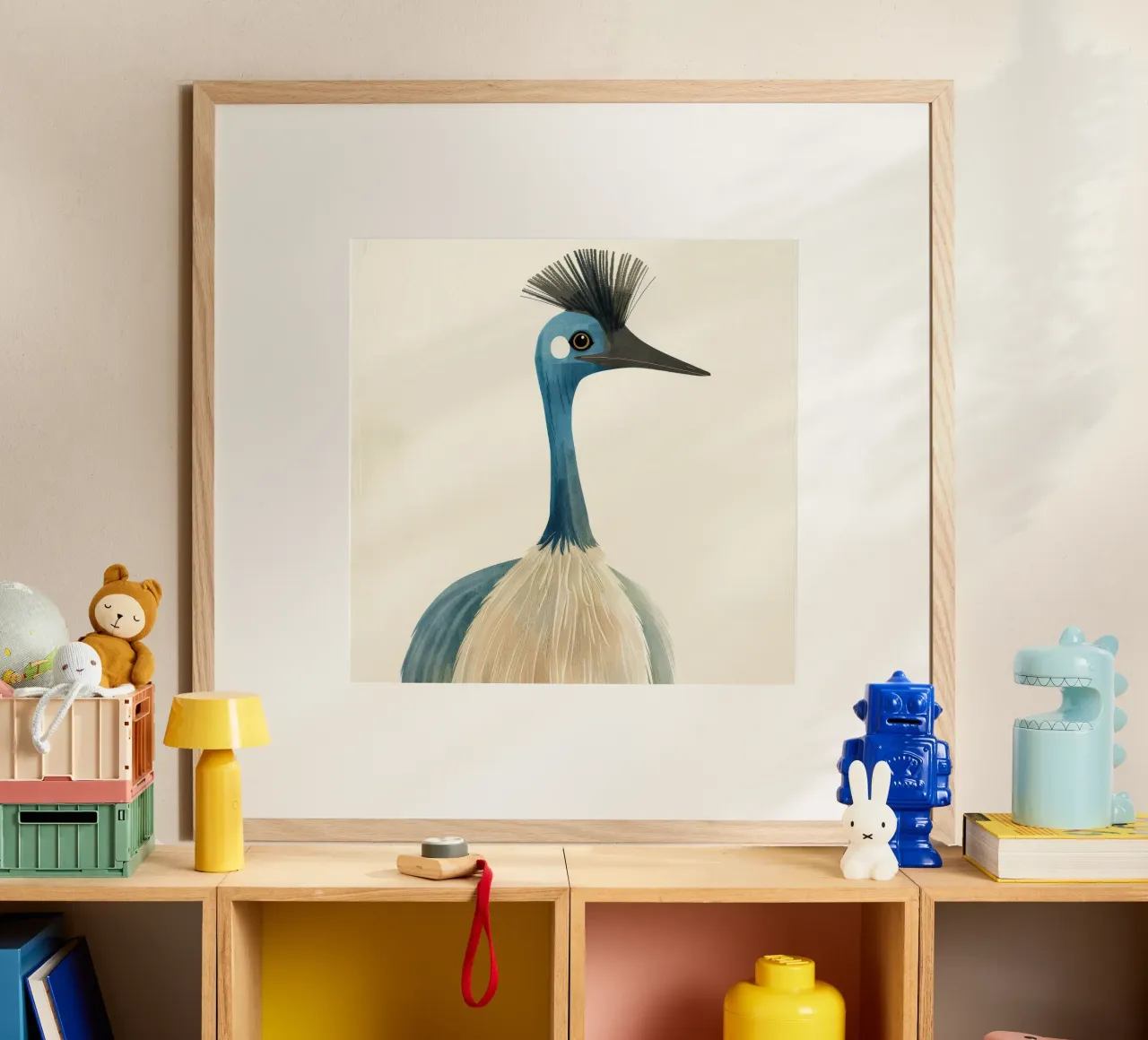 Uno splendido ed elegante uccello dal collo blu, disegnato con delicatezza. poster da DesignDoodle