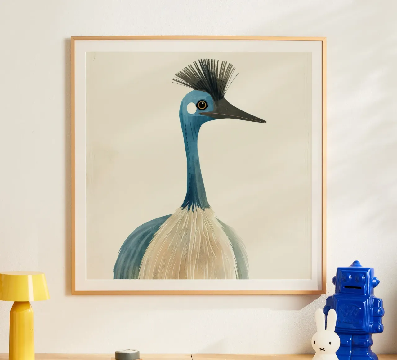 Uno splendido ed elegante uccello dal collo blu, disegnato con delicatezza. poster da DesignDoodle