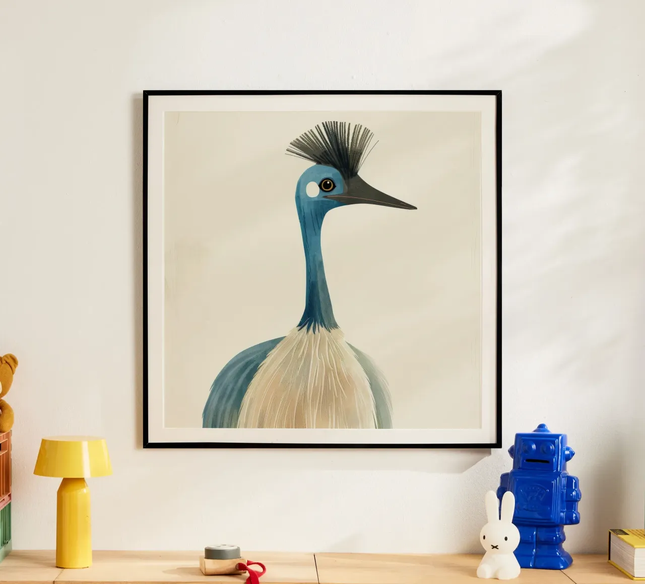 Uno splendido ed elegante uccello dal collo blu, disegnato con delicatezza. poster da DesignDoodle
