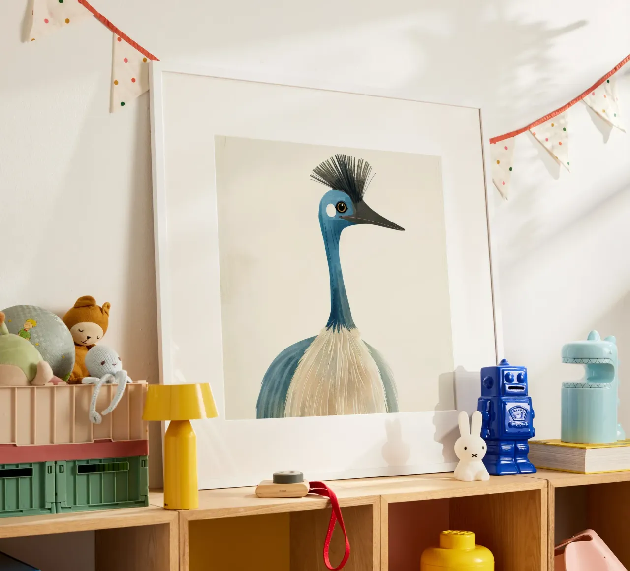 Uno splendido ed elegante uccello dal collo blu, disegnato con delicatezza. poster da DesignDoodle