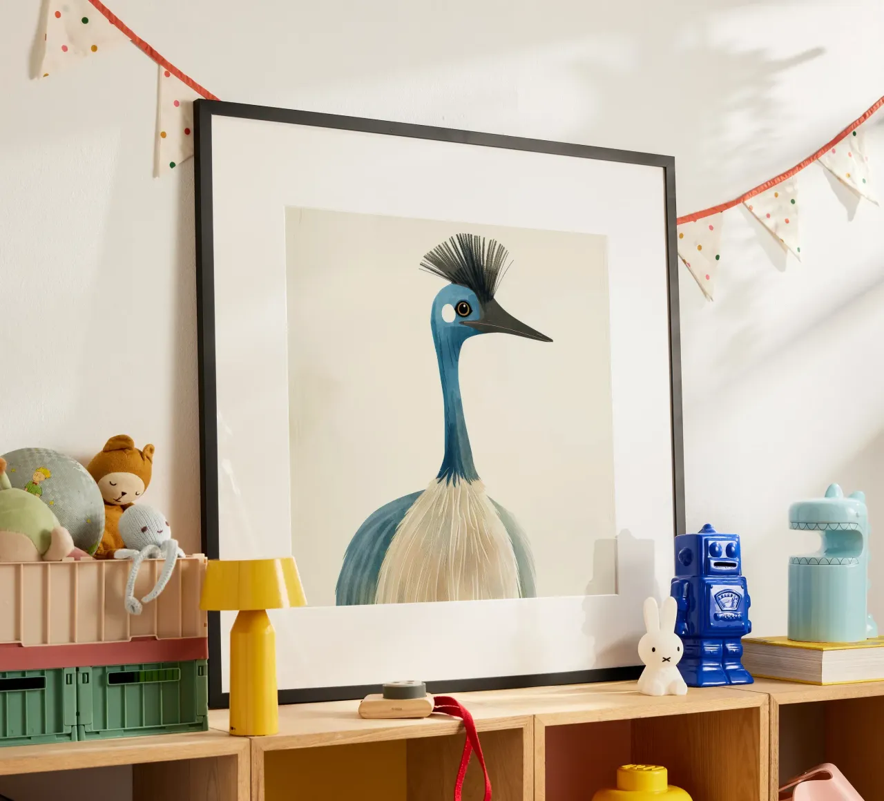 Uno splendido ed elegante uccello dal collo blu, disegnato con delicatezza. poster da DesignDoodle