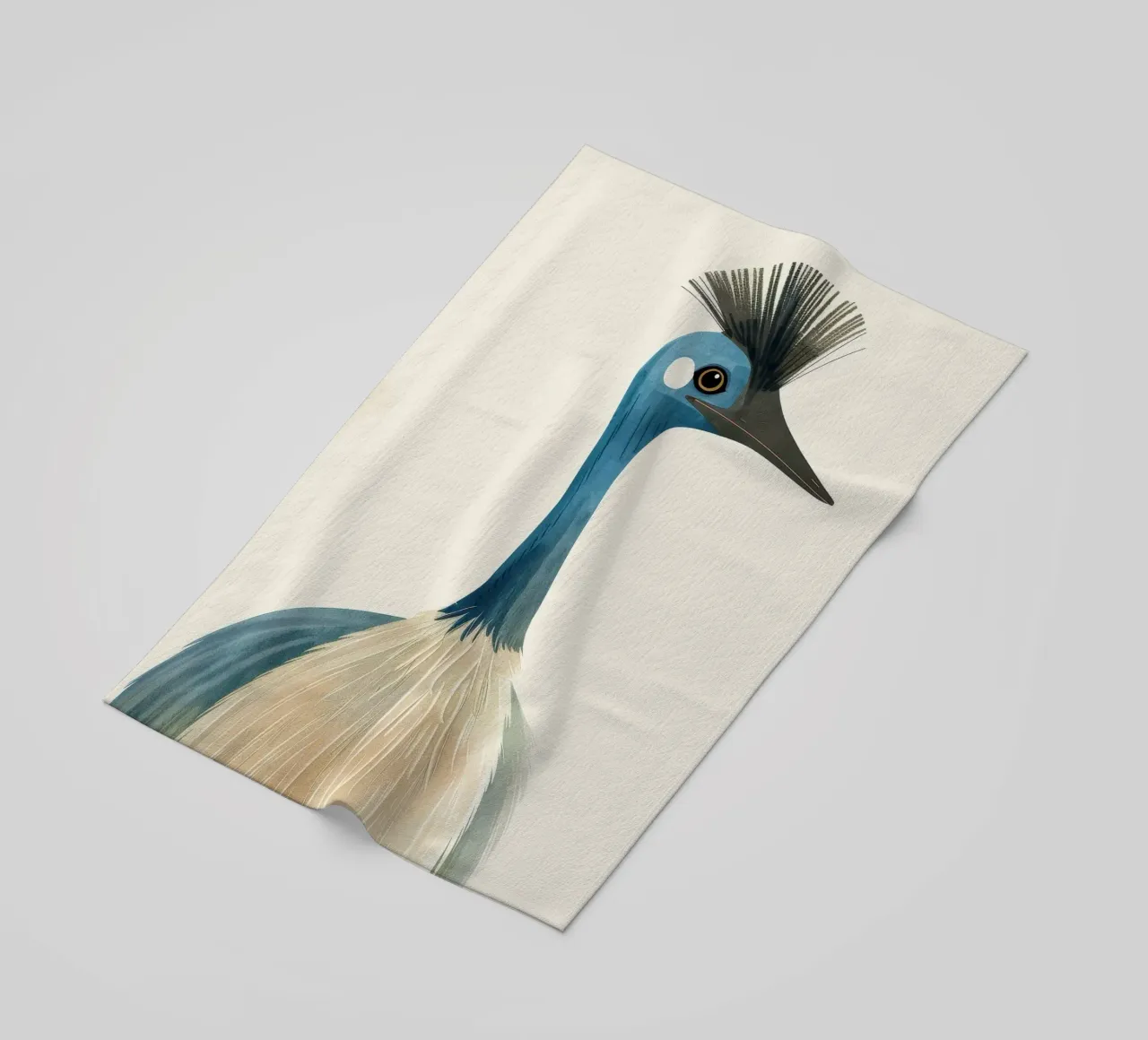 Uno splendido ed elegante uccello dal collo blu, disegnato con delicatezza. telo mare da DesignDoodle
