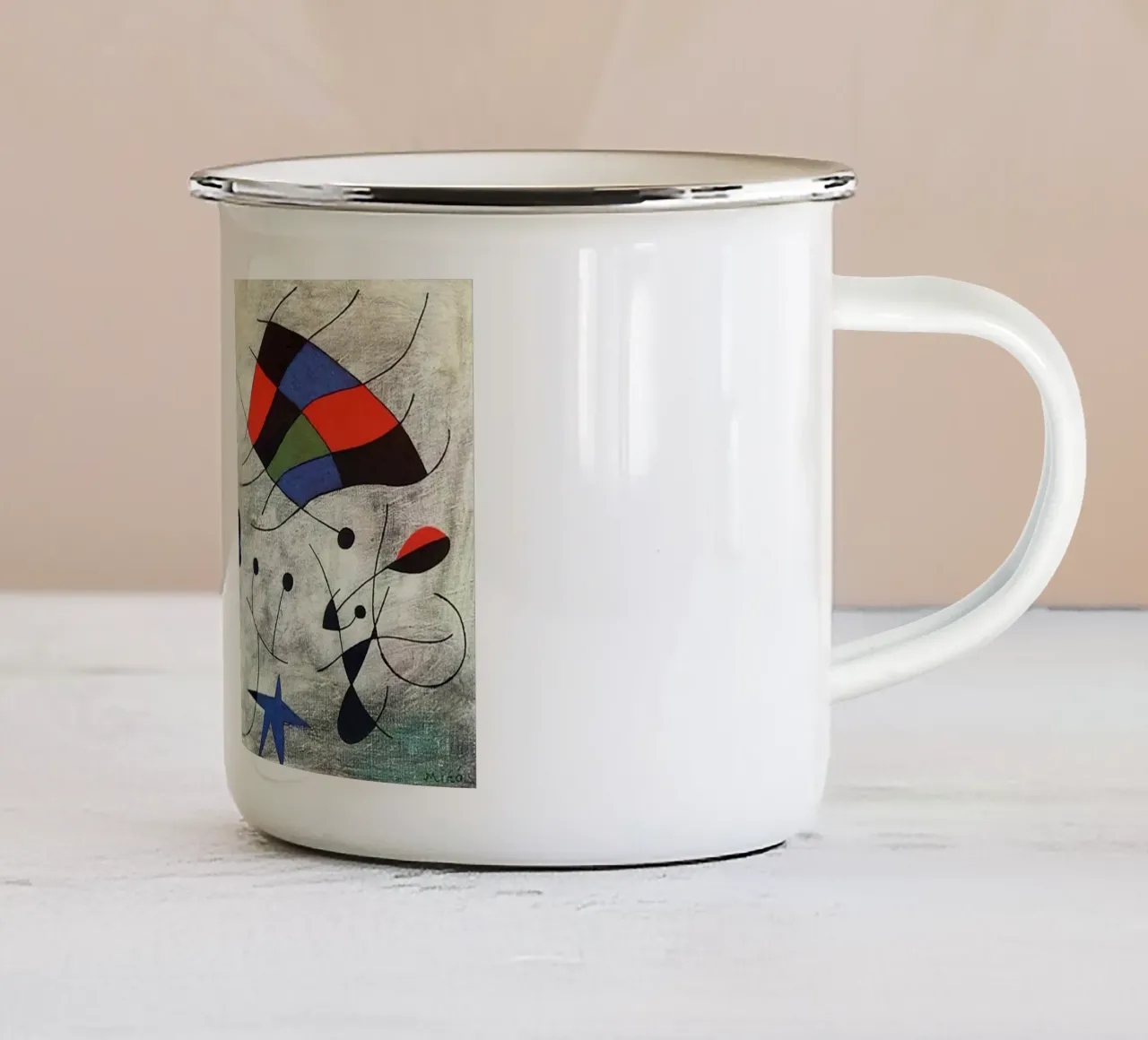 Joan Miró Puntini e stella tazza in smalto da Danielshop