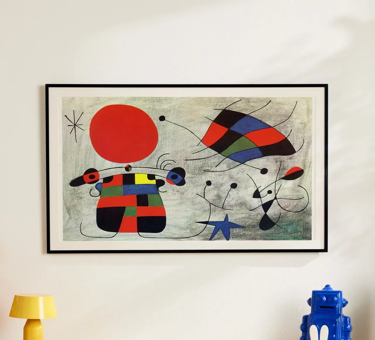 Joan Miró Points et étoile poster avec cadre en aluminium de Danielshop
