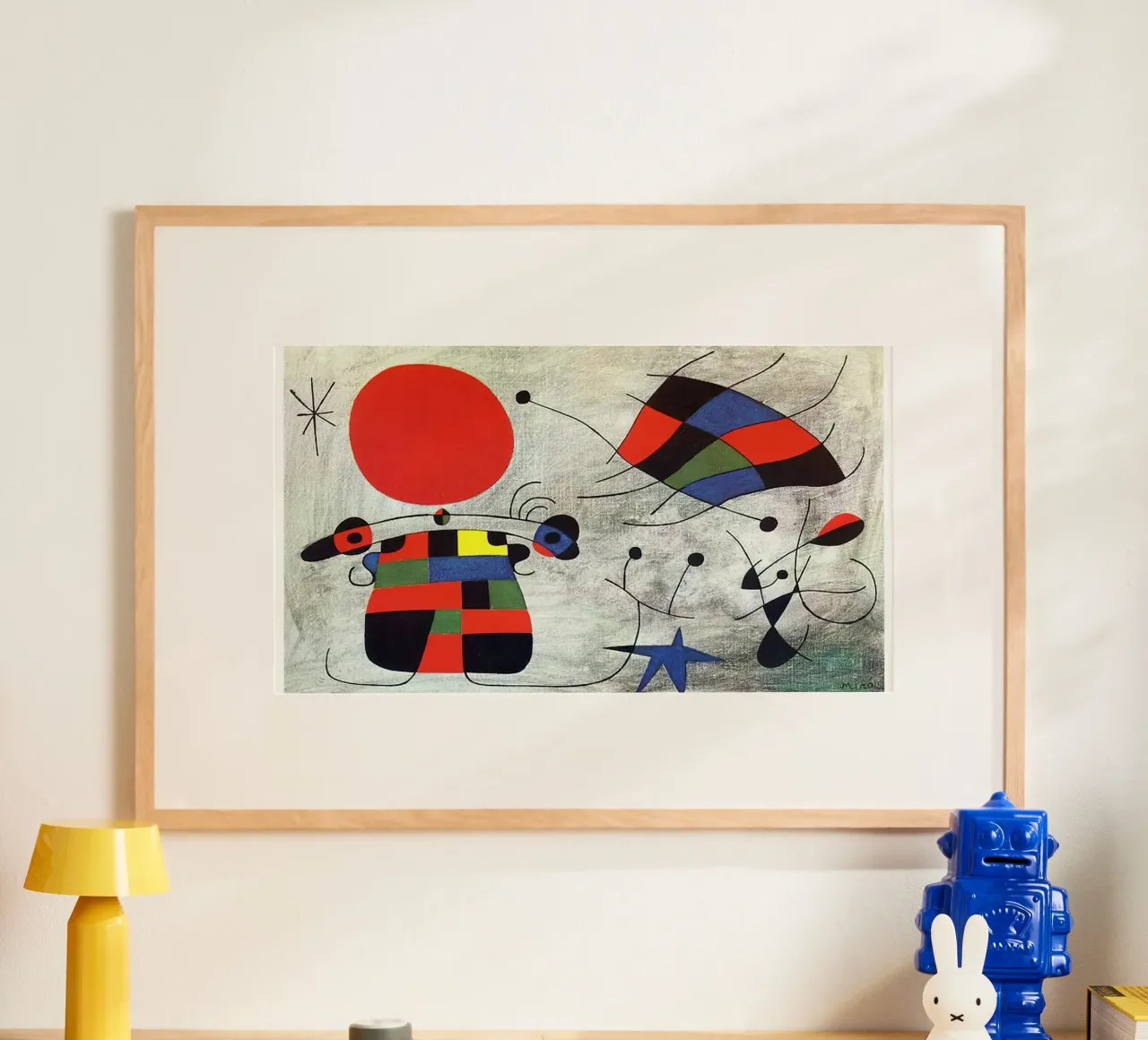 Joan Miró Points et étoile poster avec cadre en aluminium de Danielshop