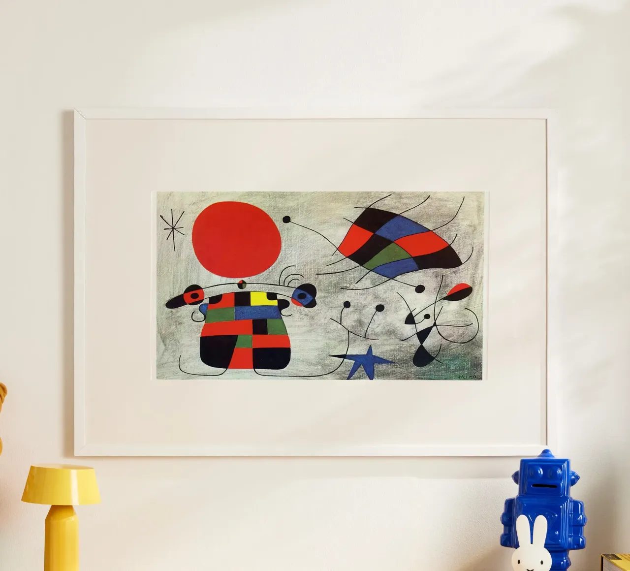 Joan Miró Points et étoile poster avec cadre en aluminium de Danielshop
