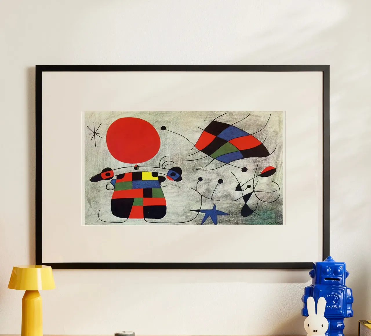 Joan Miró Points et étoile poster avec cadre en aluminium de Danielshop