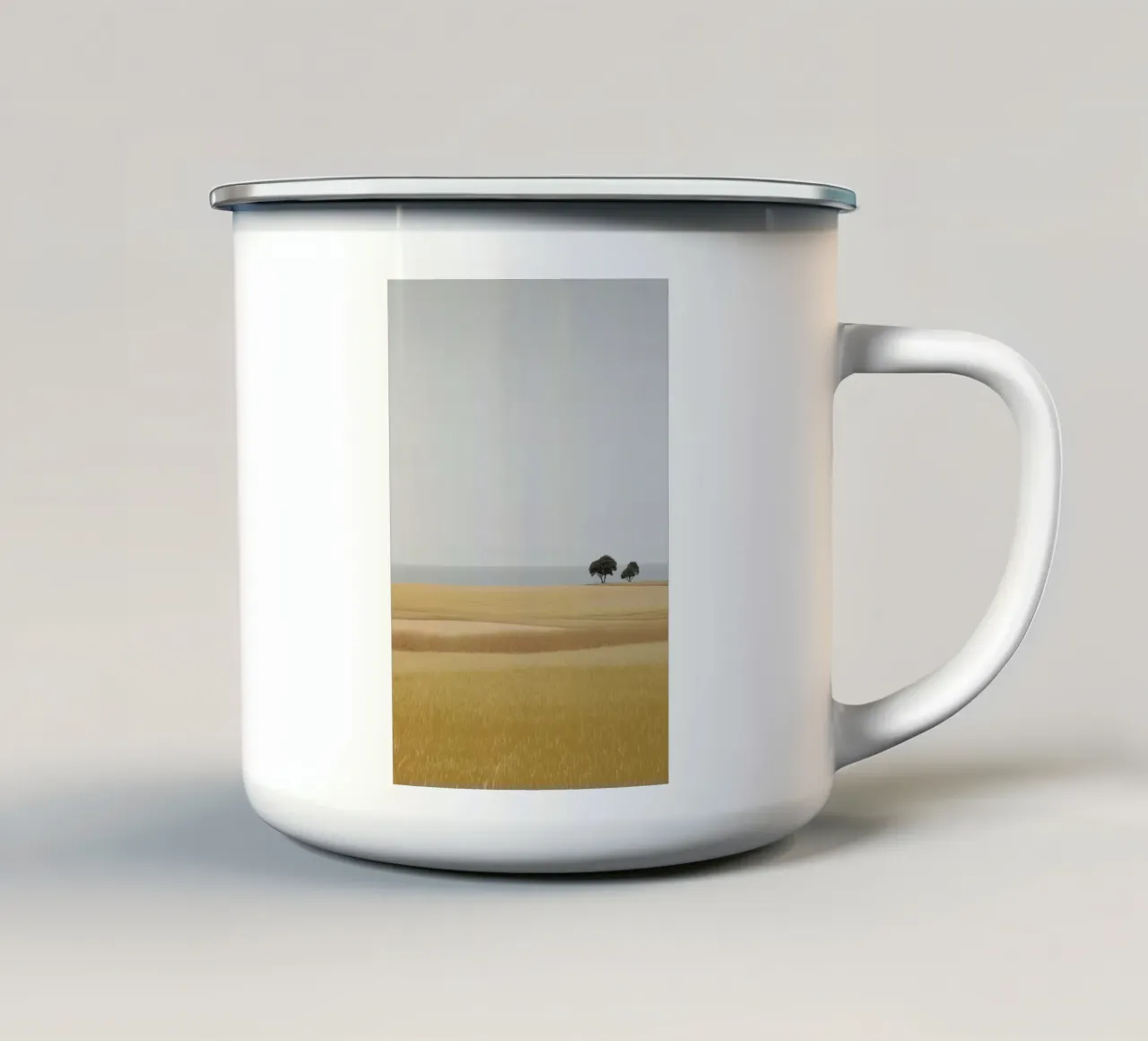 Savannah Landscape with Distant Trees enamel mug by Indigo Tides Art