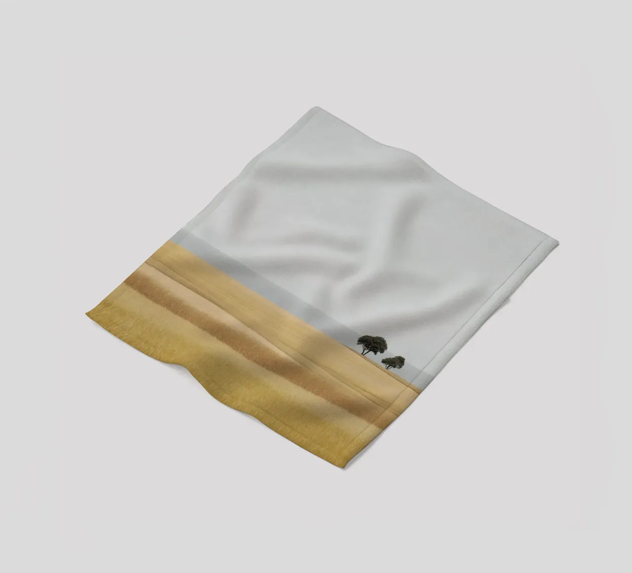 Savannah Landscape with Distant Trees fleece blanket by Indigo Tides Art
