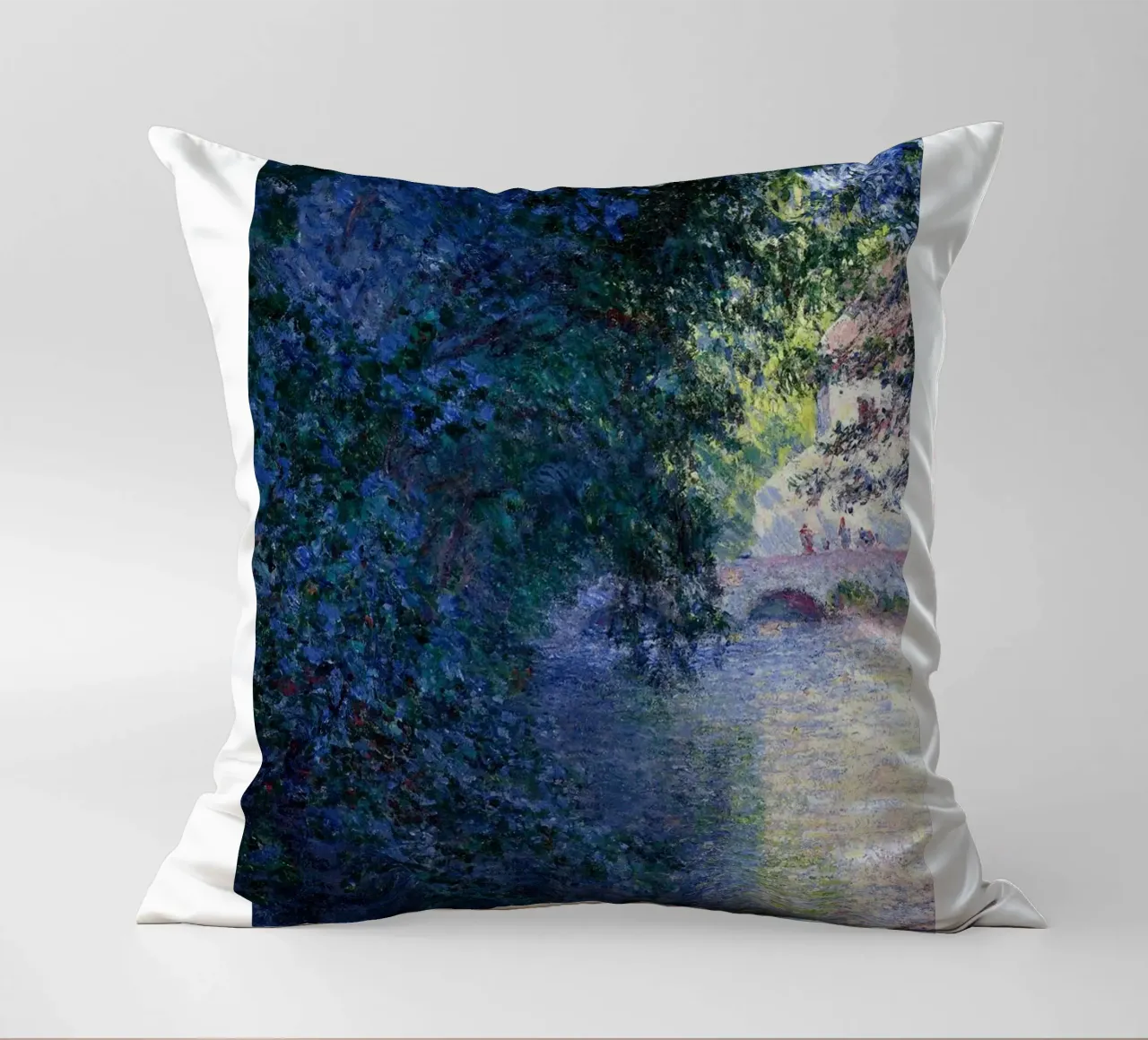 pont de briques tranquillité vue panoramique claude monet coussin de belong shop