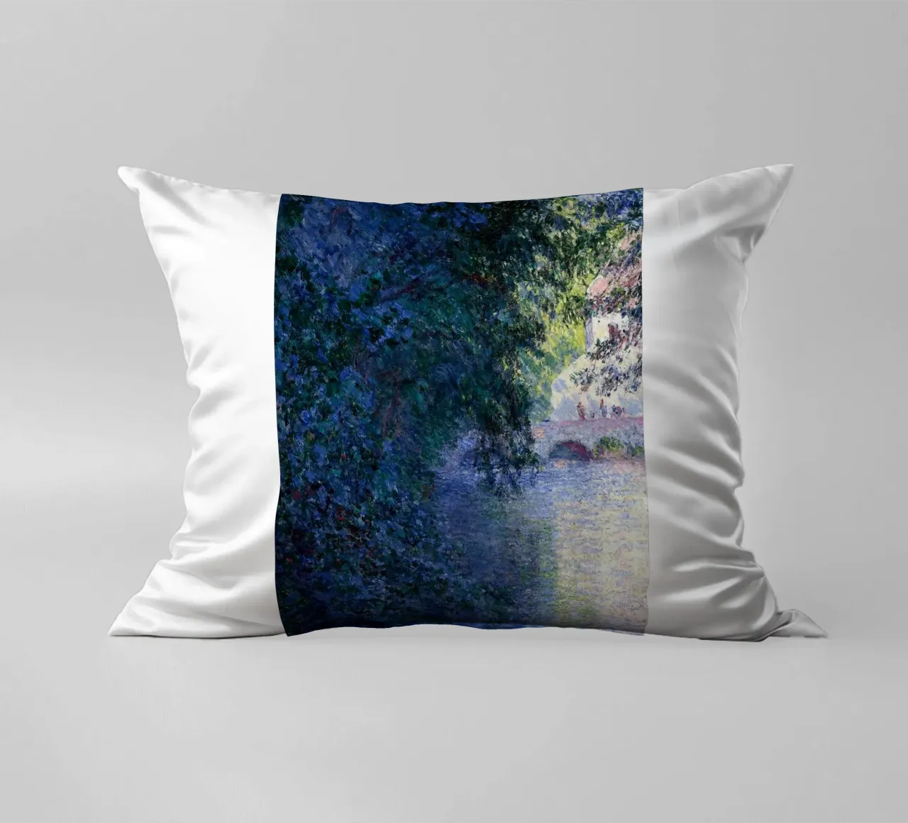 pont de briques tranquillité vue panoramique claude monet coussin de belong shop