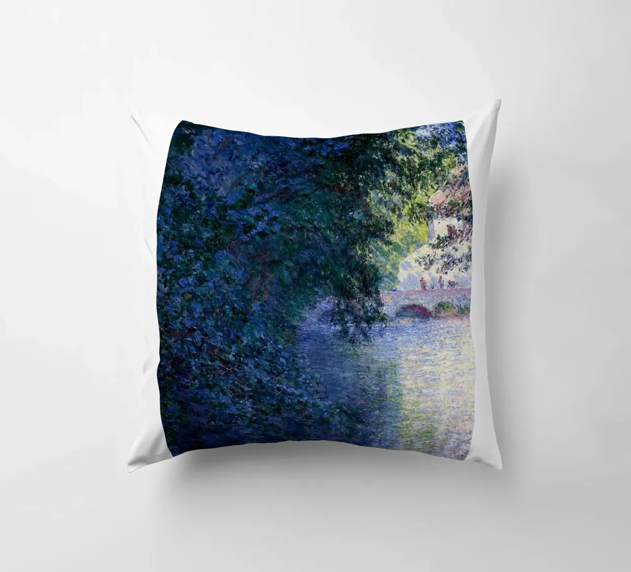 pont de briques tranquillité vue panoramique claude monet coussin de belong shop