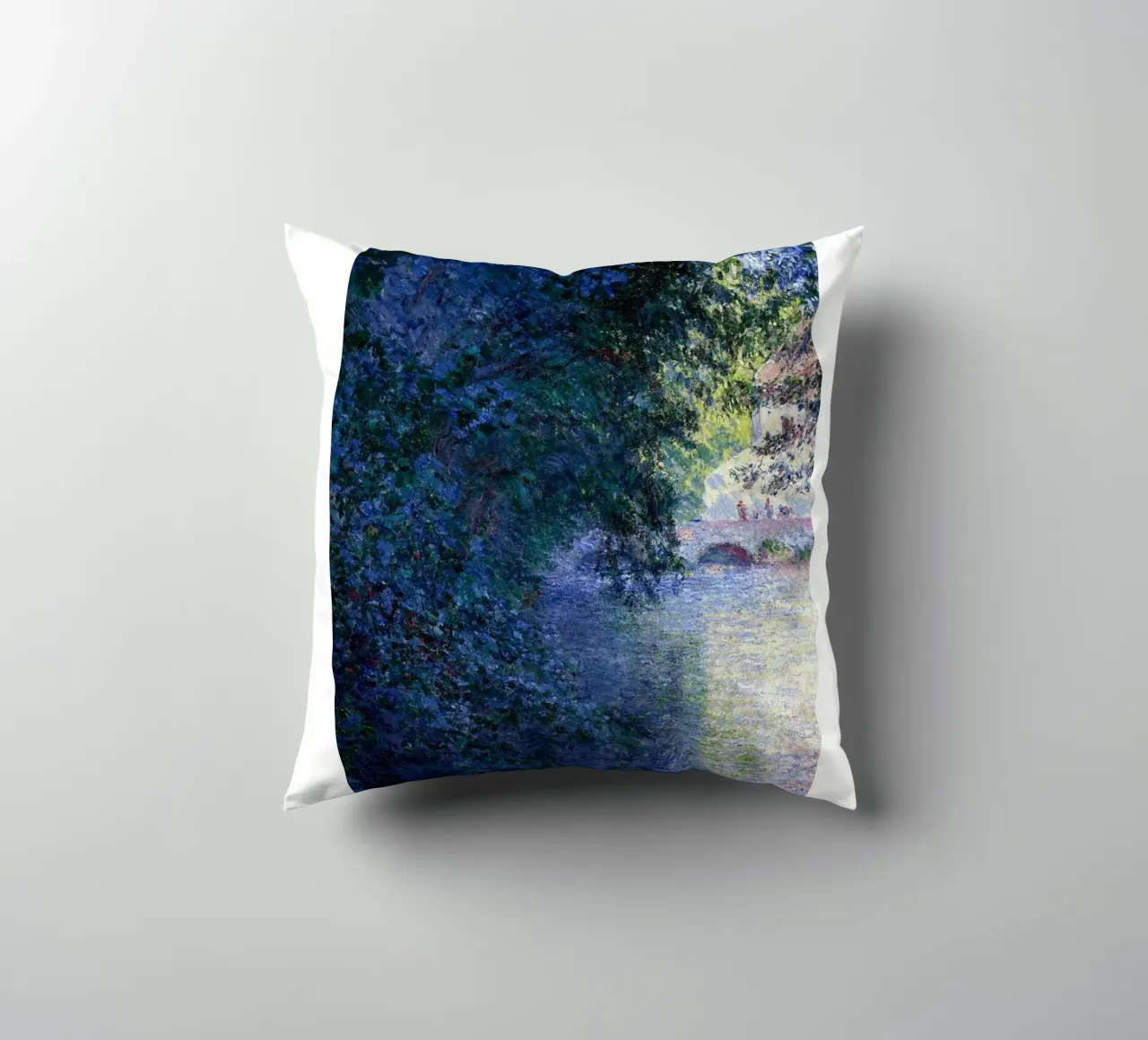 pont de briques tranquillité vue panoramique claude monet coussin de belong shop