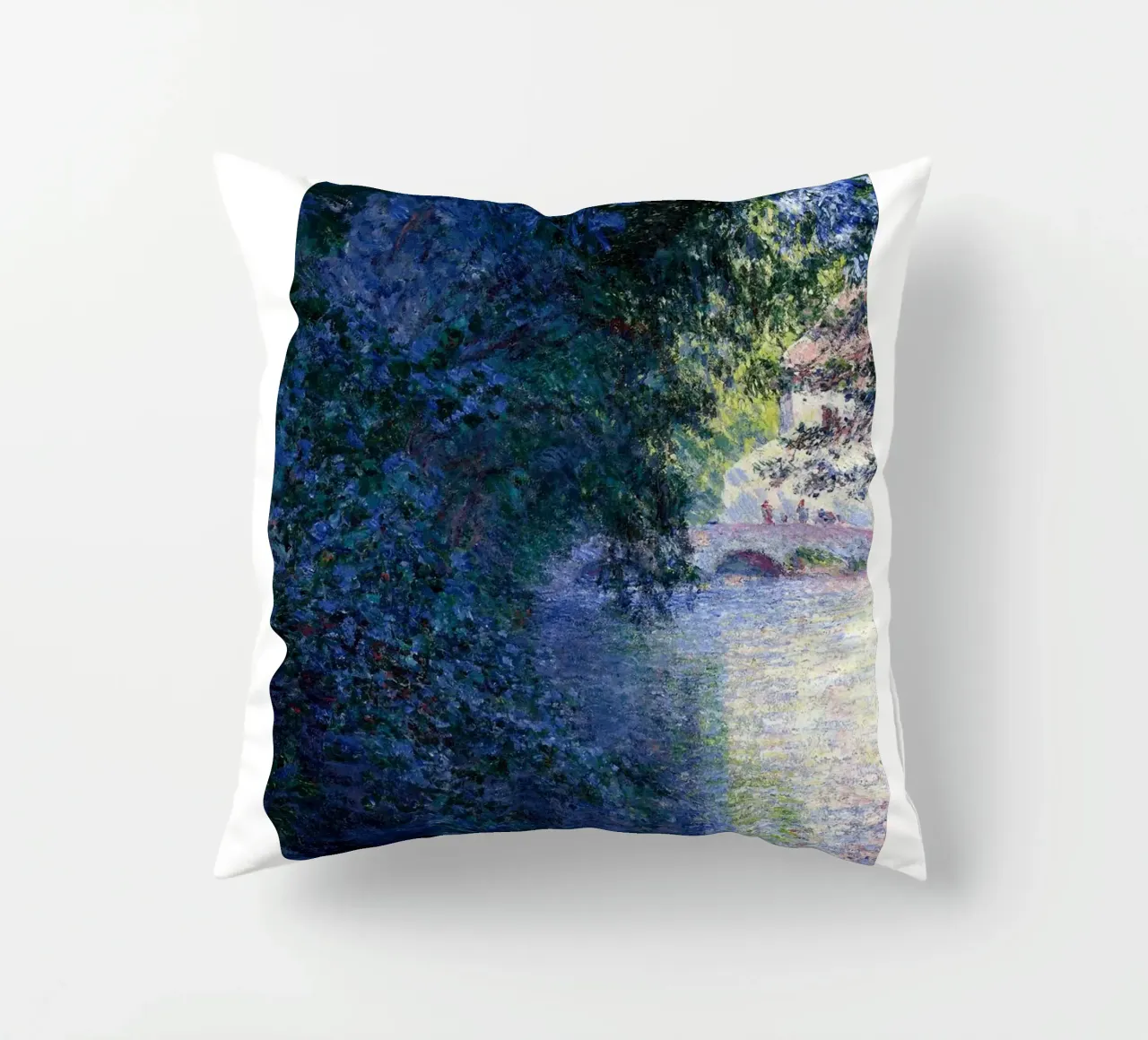 pont de briques tranquillité vue panoramique claude monet coussin de belong shop