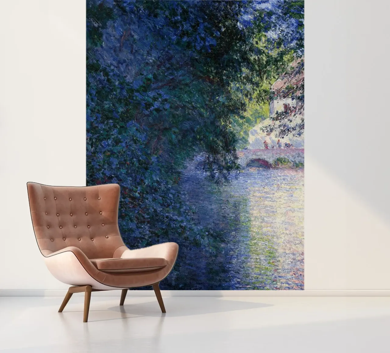 brick bridge tranquility scenic view claude monet photo wallpaper by belong shop