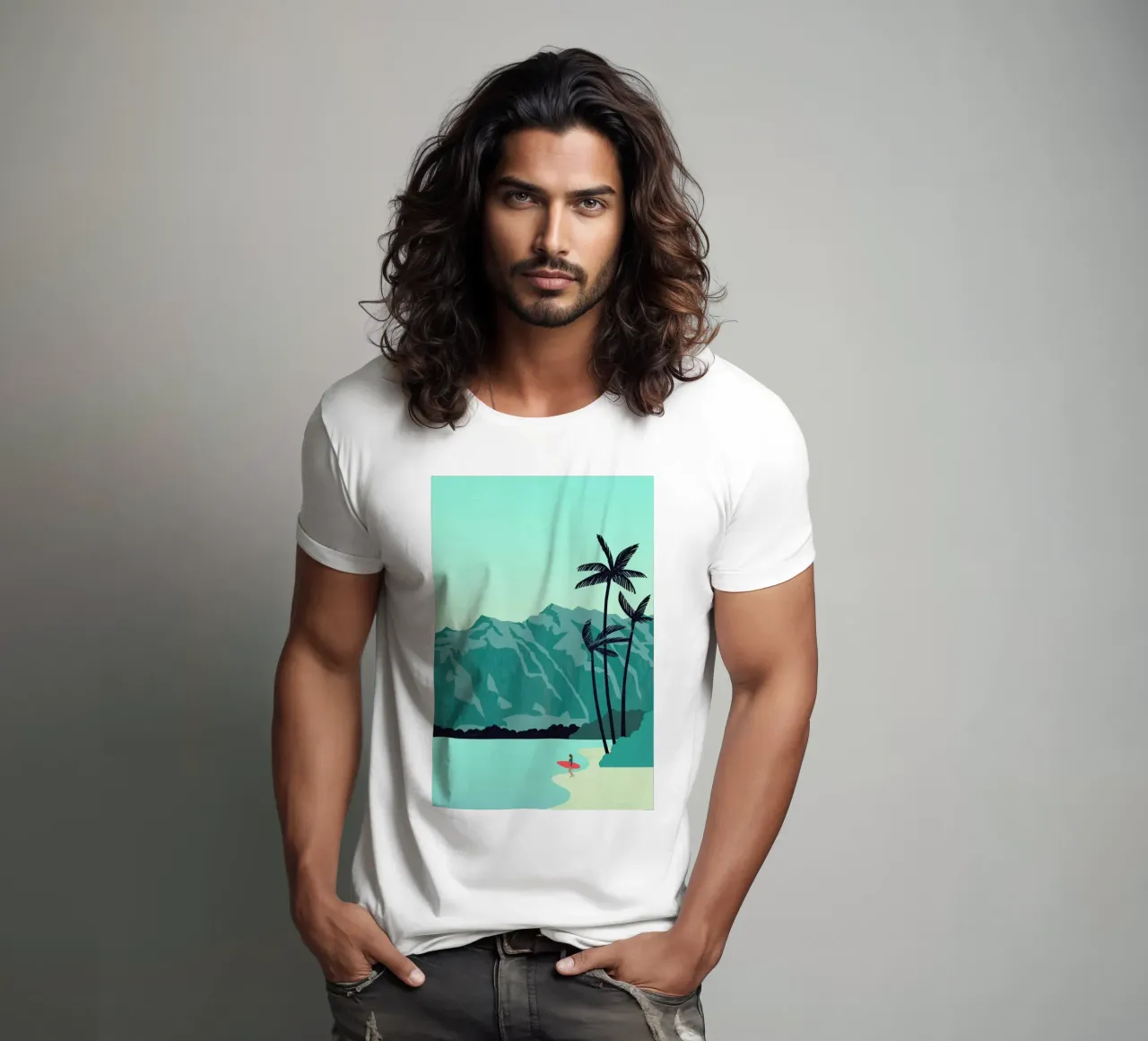Surfing Beach t-shirt da Katinka Reinke