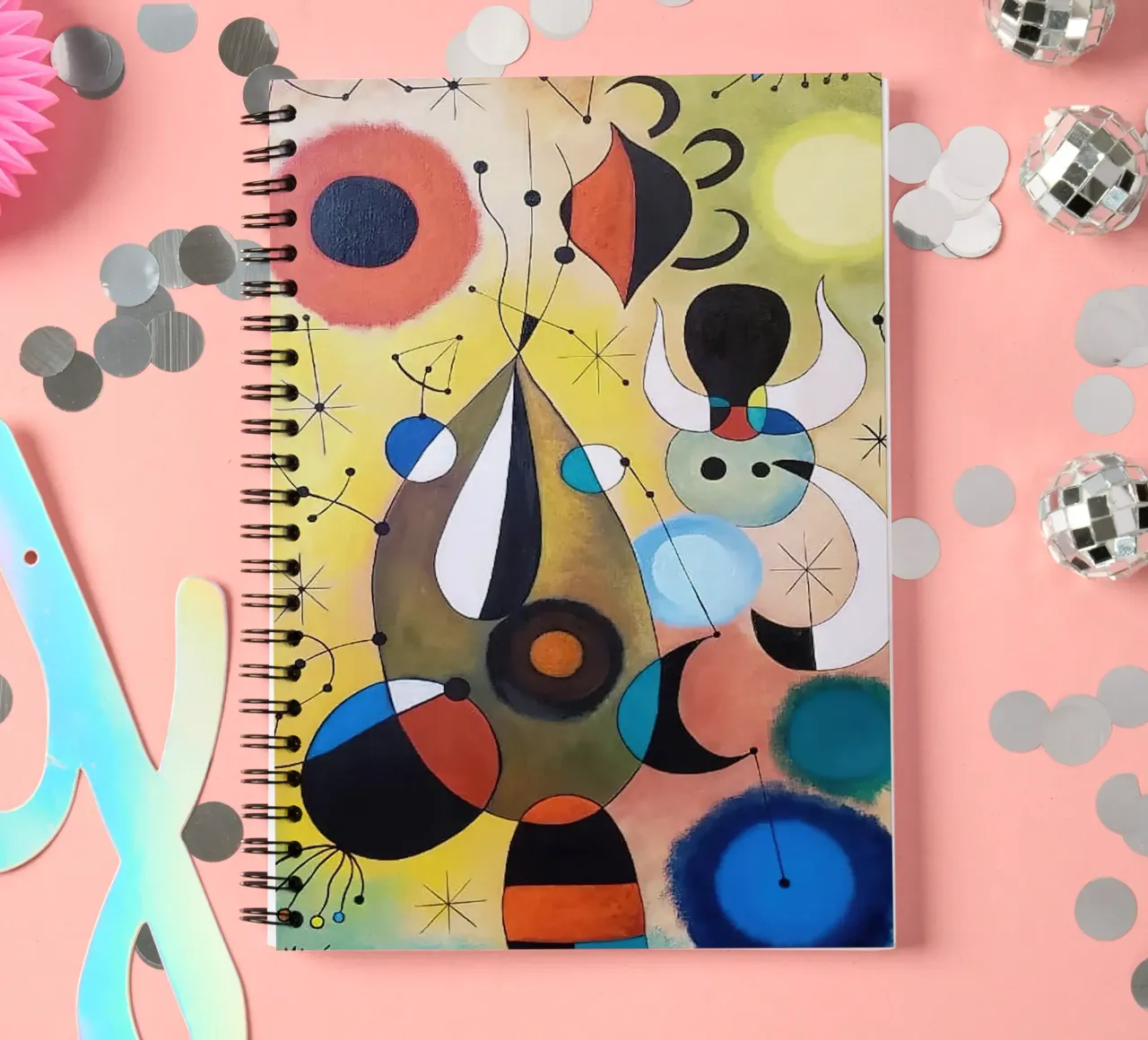 Joan Miró Abstract and Dots spiral notebook by Danielshop