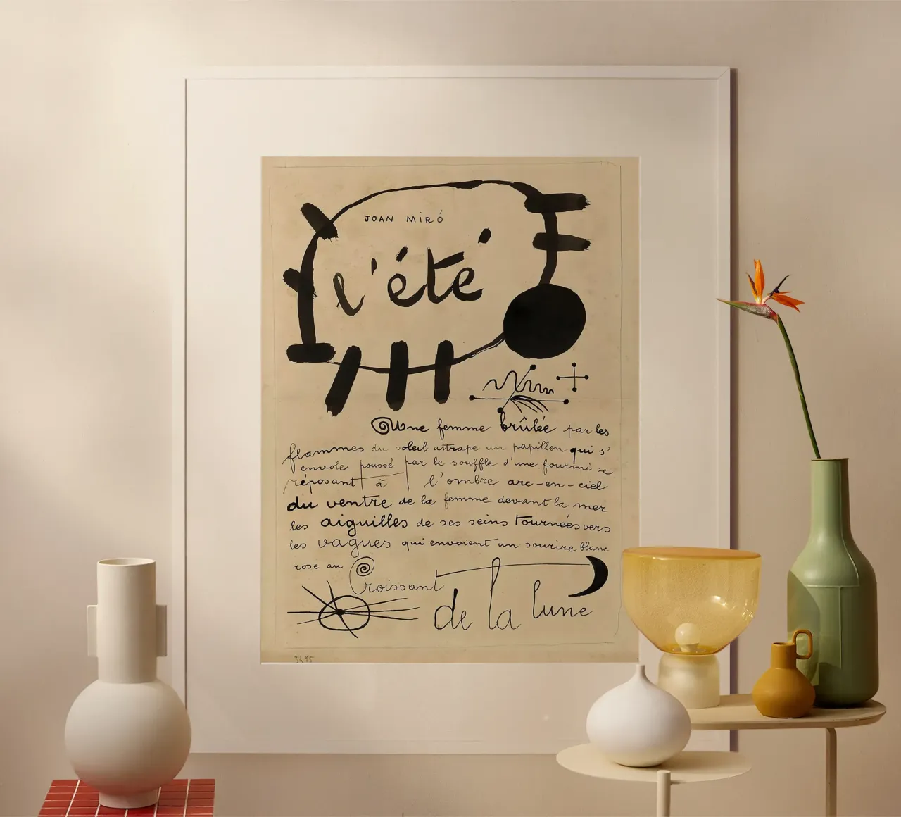 Mostra estiva di stampe d'epoca di JOAN MIRO poster con telaio in plastica da Danielshop
