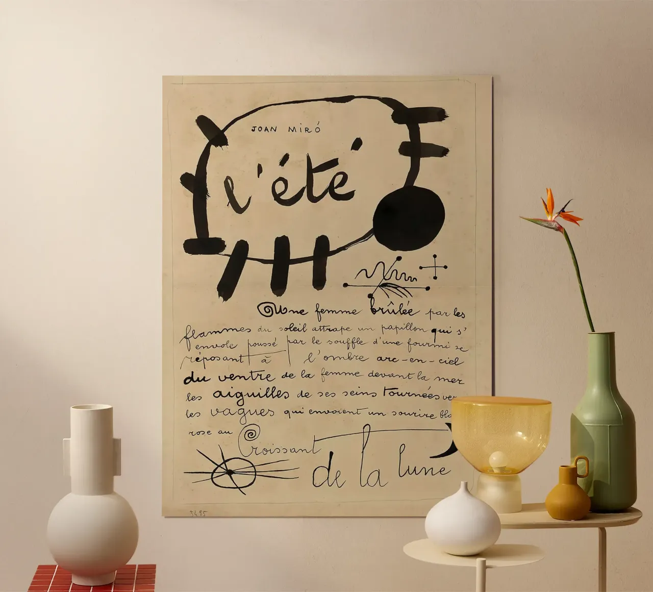 Mostra estiva di stampe d'epoca di JOAN MIRO poster con telaio in plastica da Danielshop