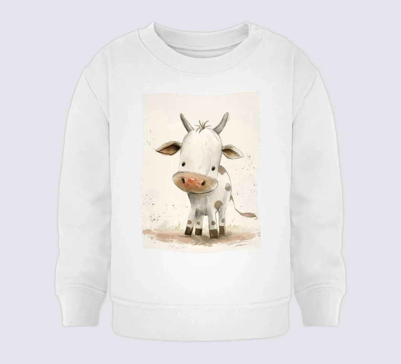 Un'illustrazione simpatica e accattivante di un vitello, felpa neonato da DesignDoodle