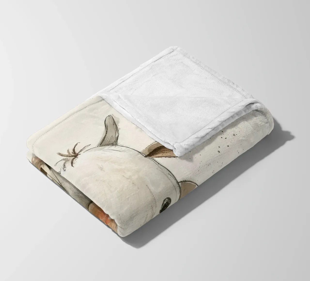 Un'illustrazione simpatica e accattivante di un vitello, coperta in pile da DesignDoodle